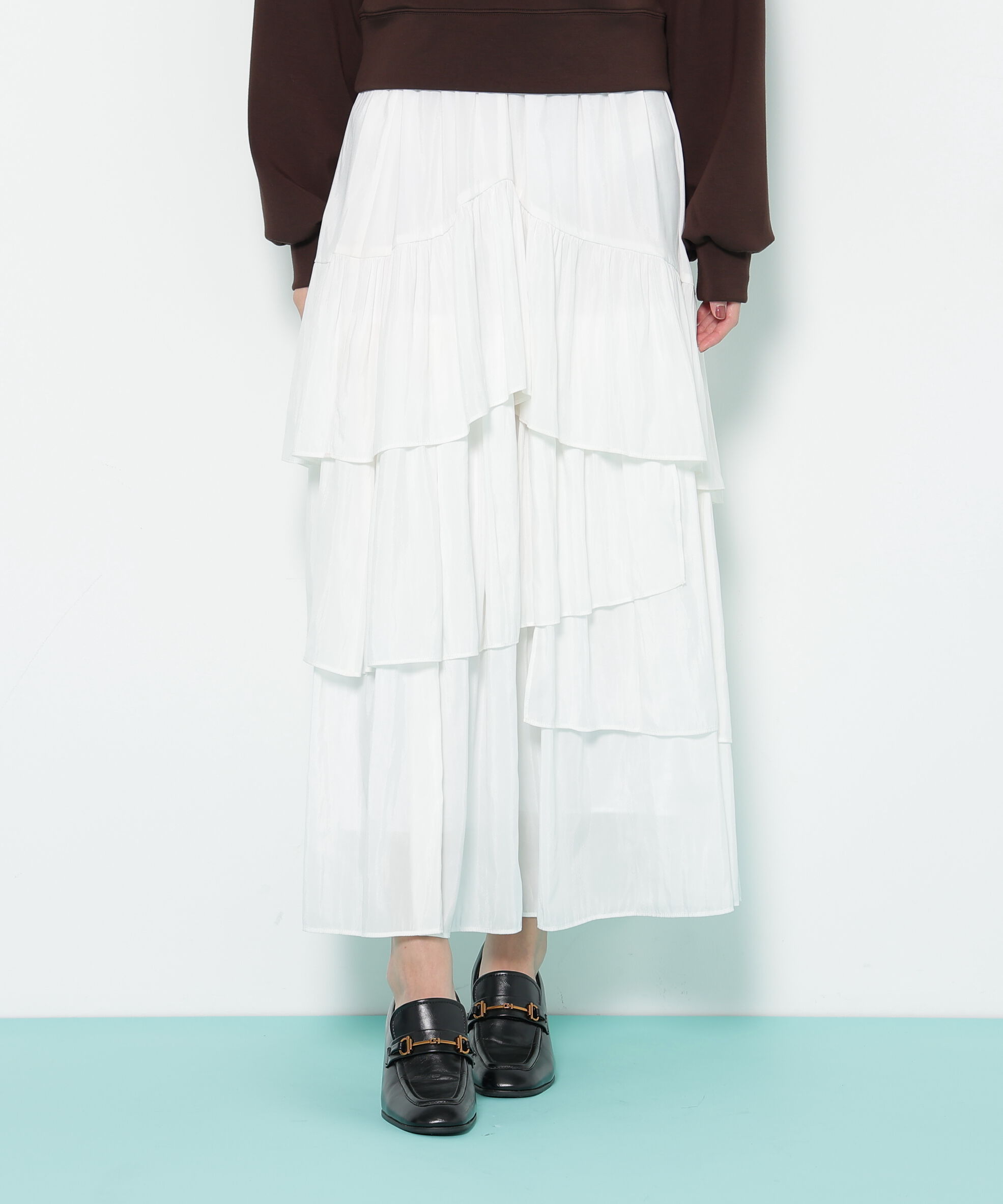  「アシメティアードスカート」|スカート|ホワイト