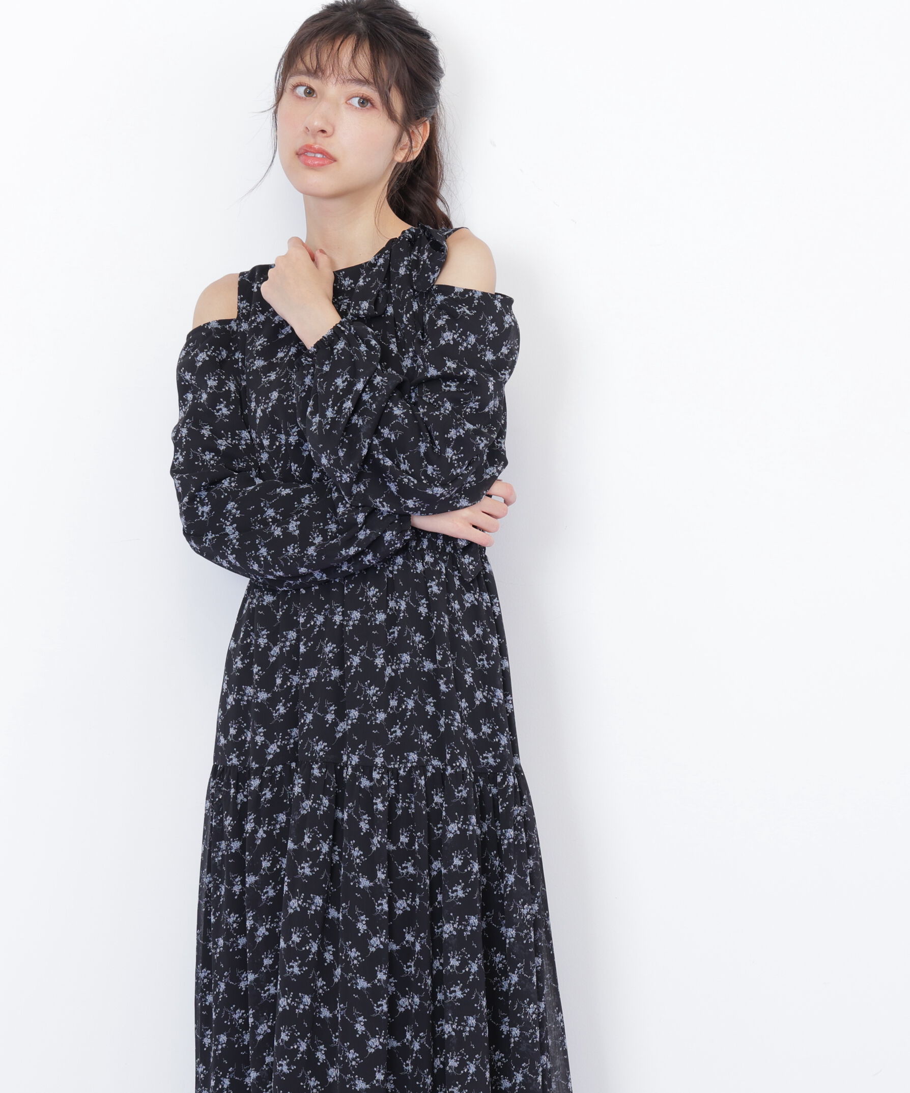  「小花柄ボウタイワンピース」|ワンピース|