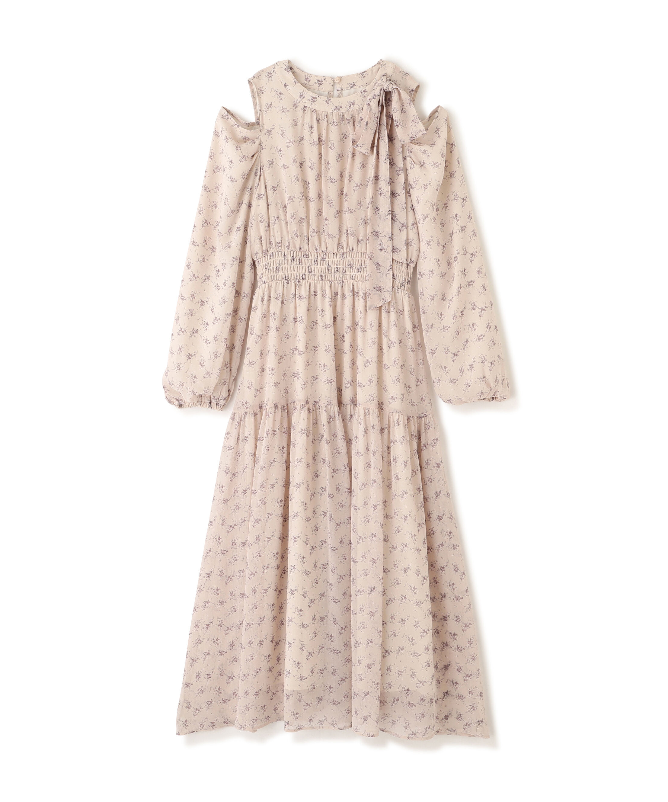  「小花柄ボウタイワンピース」|ワンピース|