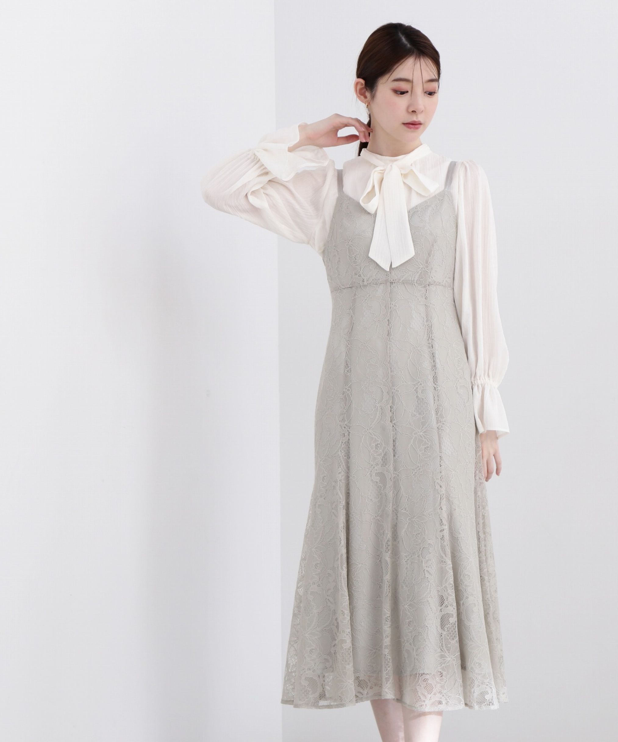 PROPORTION BODY DRESSING「《EDIT COLOGNE》マーメイドレースキャミワンピース WEB限定 24SS」|ワンピース|