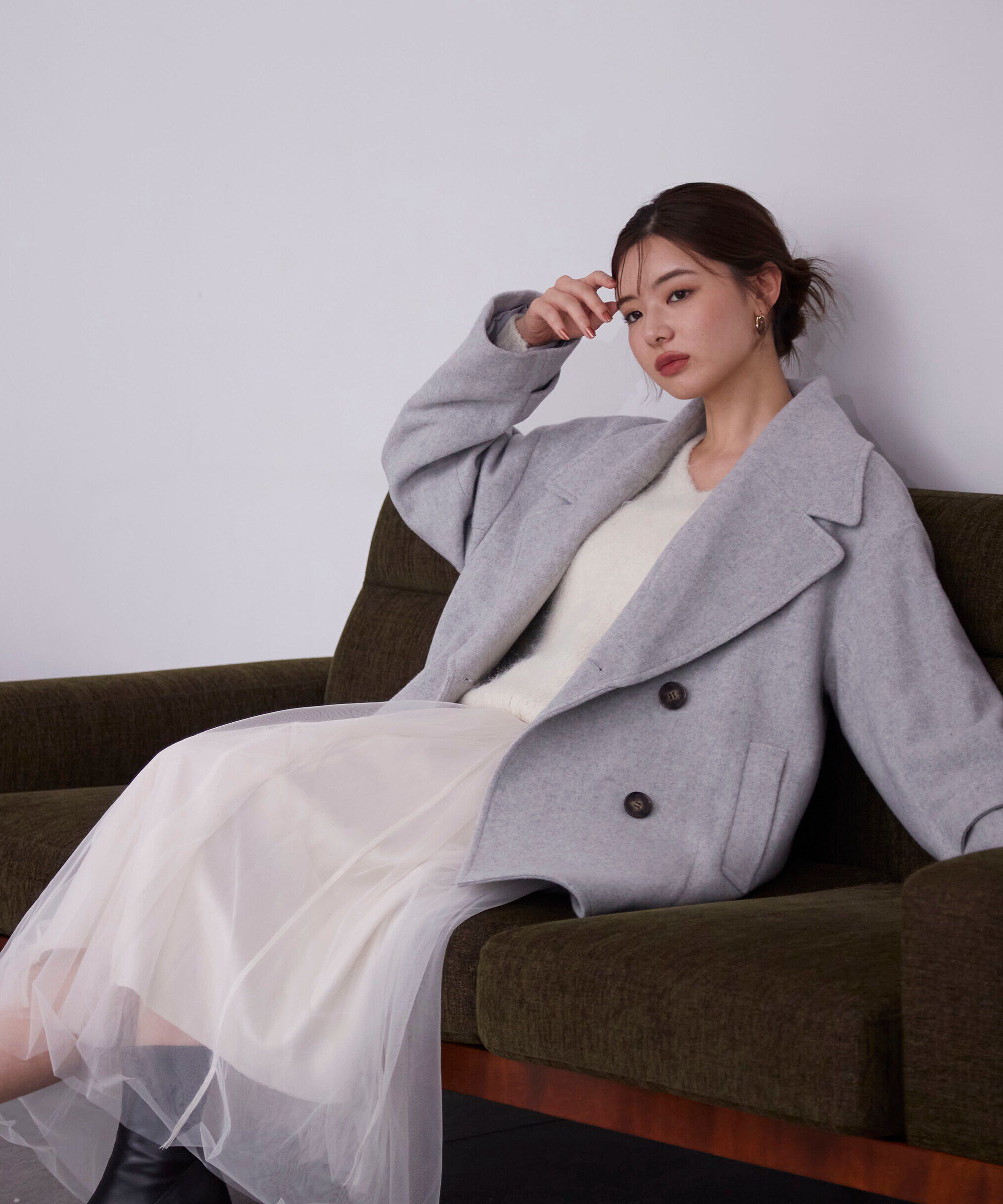 PROPORTION BODY DRESSING「ビッグカラーハーフコート　24AW」|その他|トップグレー1