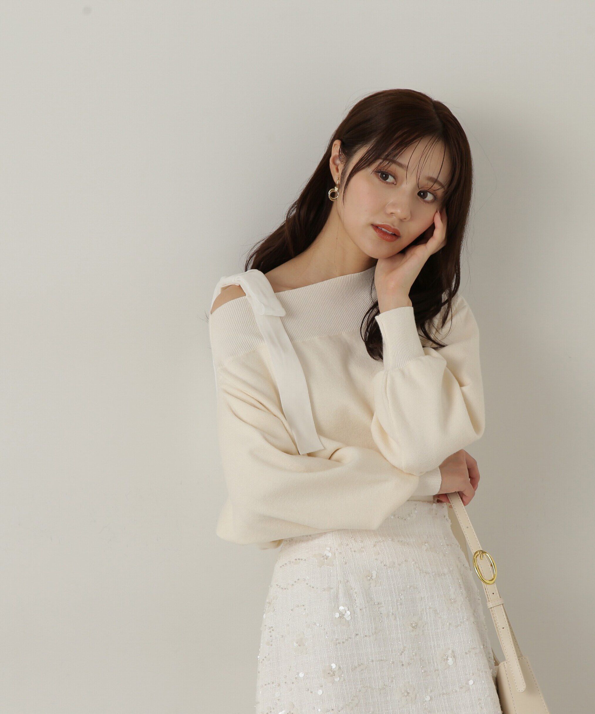 PROPORTION BODY DRESSING「ベロアリボン付きニット」|ニット・セーター|