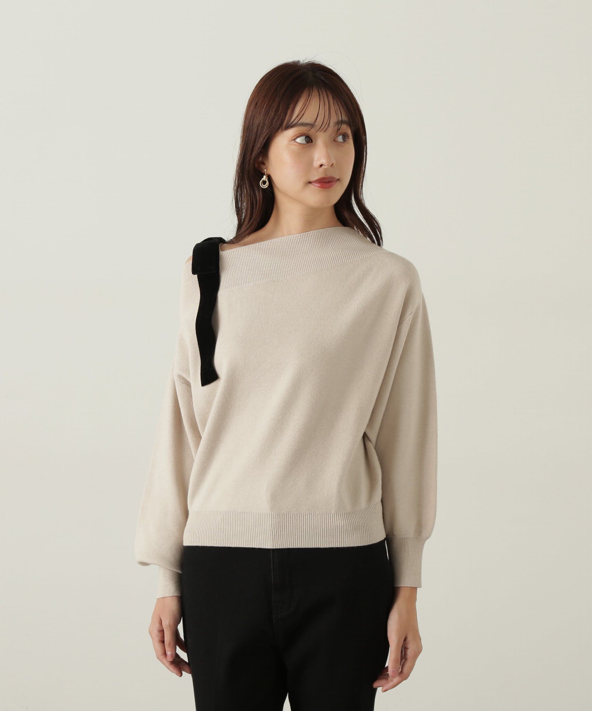 PROPORTION BODY DRESSING「ベロアリボン付きニット」|ニット・セーター|