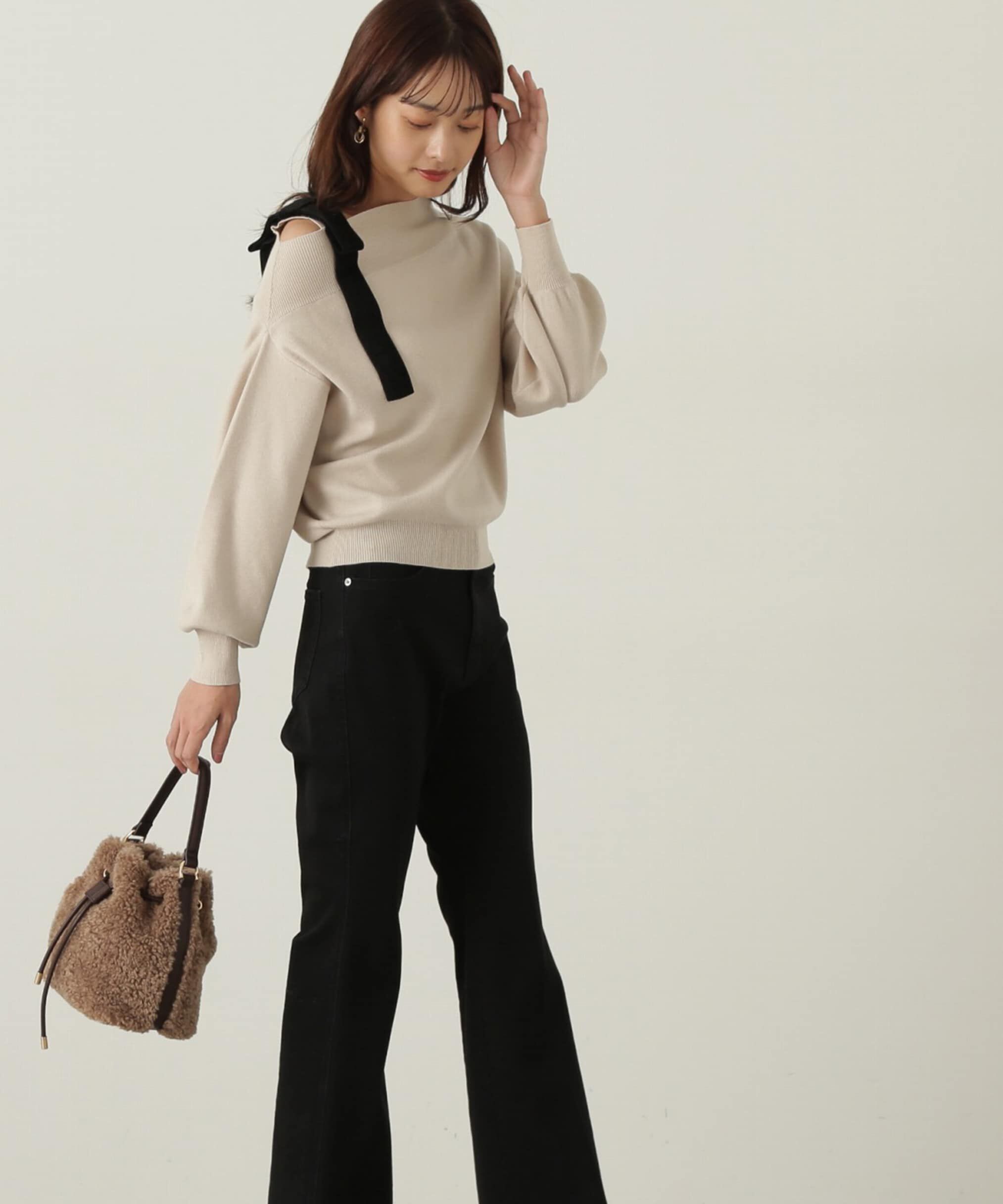 PROPORTION BODY DRESSING「ベロアリボン付きニット」|ニット・セーター|