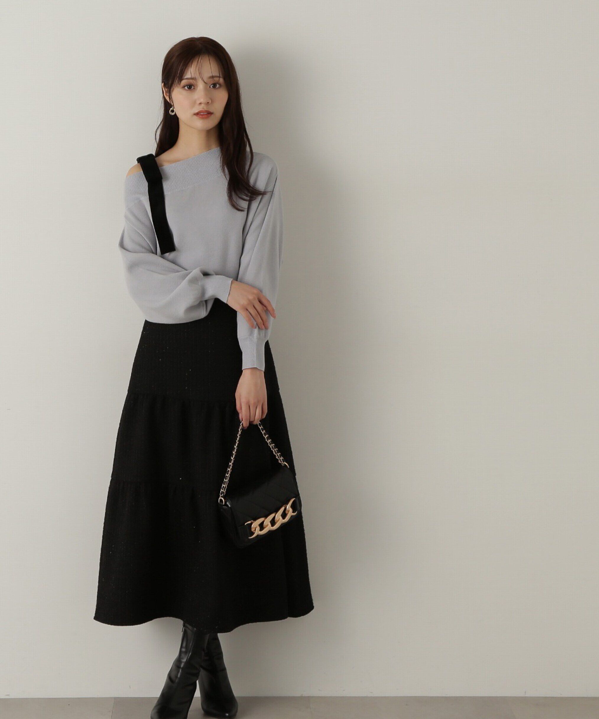 PROPORTION BODY DRESSING「ベロアリボン付きニット」|ニット・セーター|