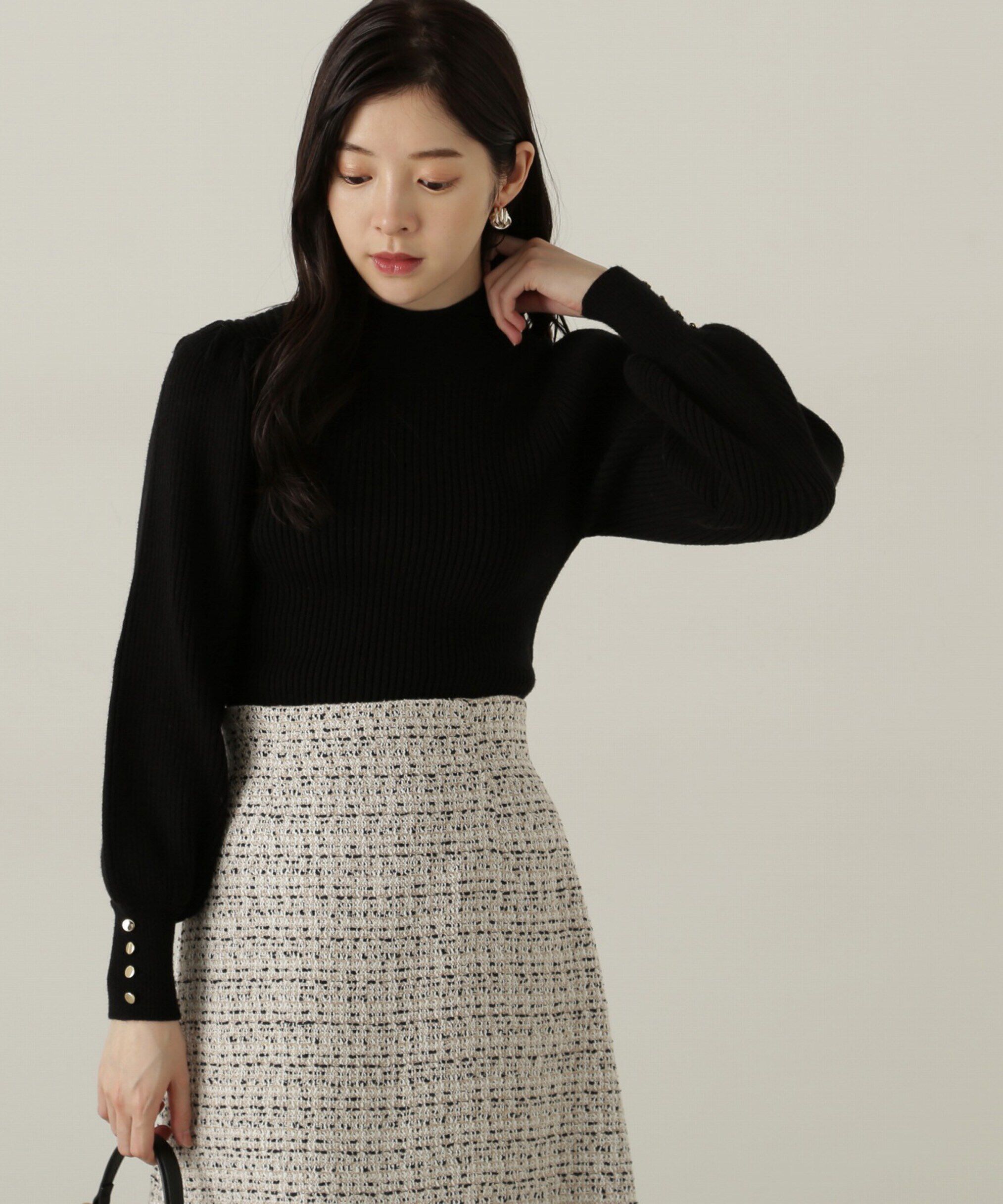 PROPORTION BODY DRESSING「ハイネックボリュームスリーブニット」|ニット・セーター|