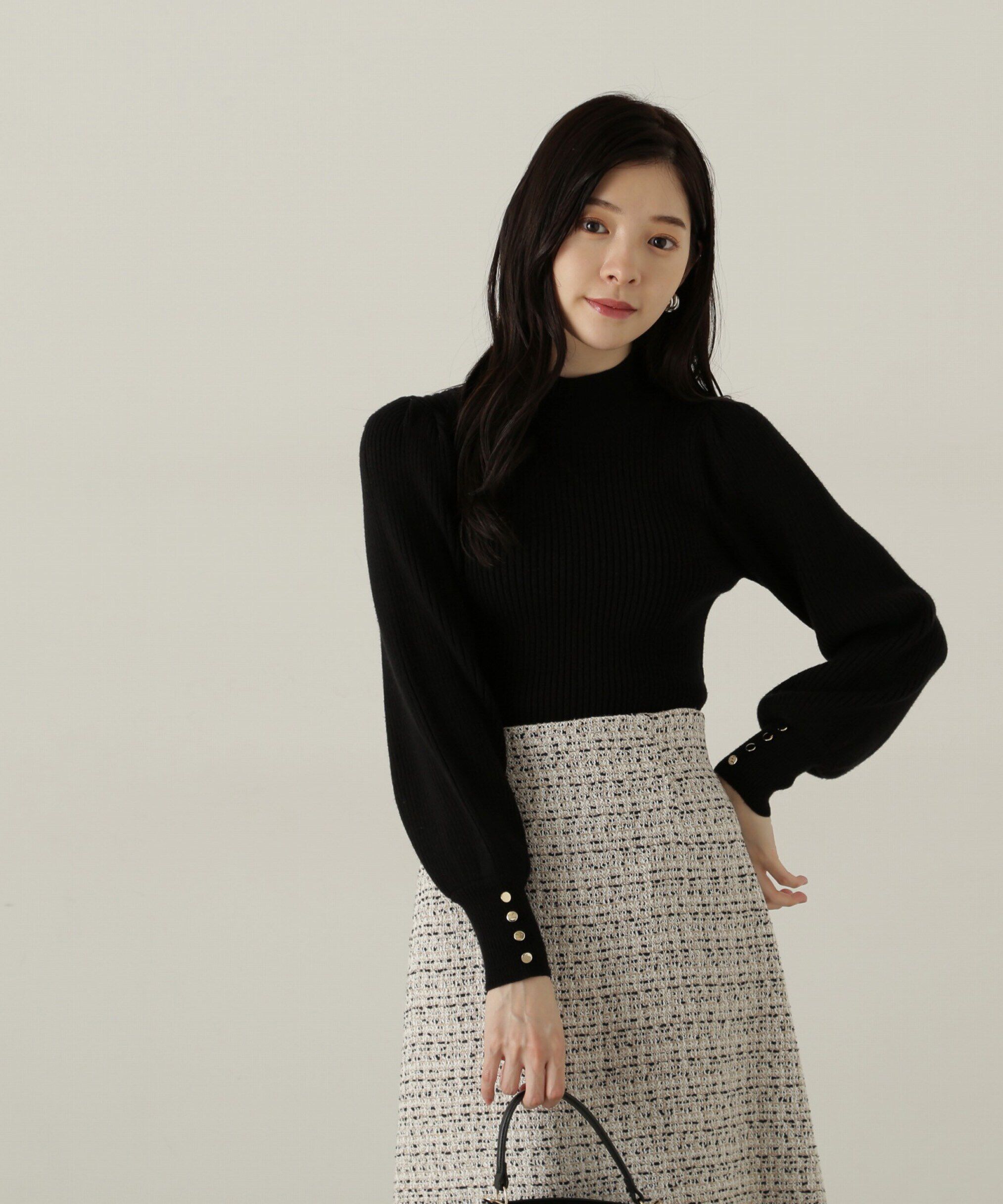 PROPORTION BODY DRESSING「ハイネックボリュームスリーブニット」|ニット・セーター|