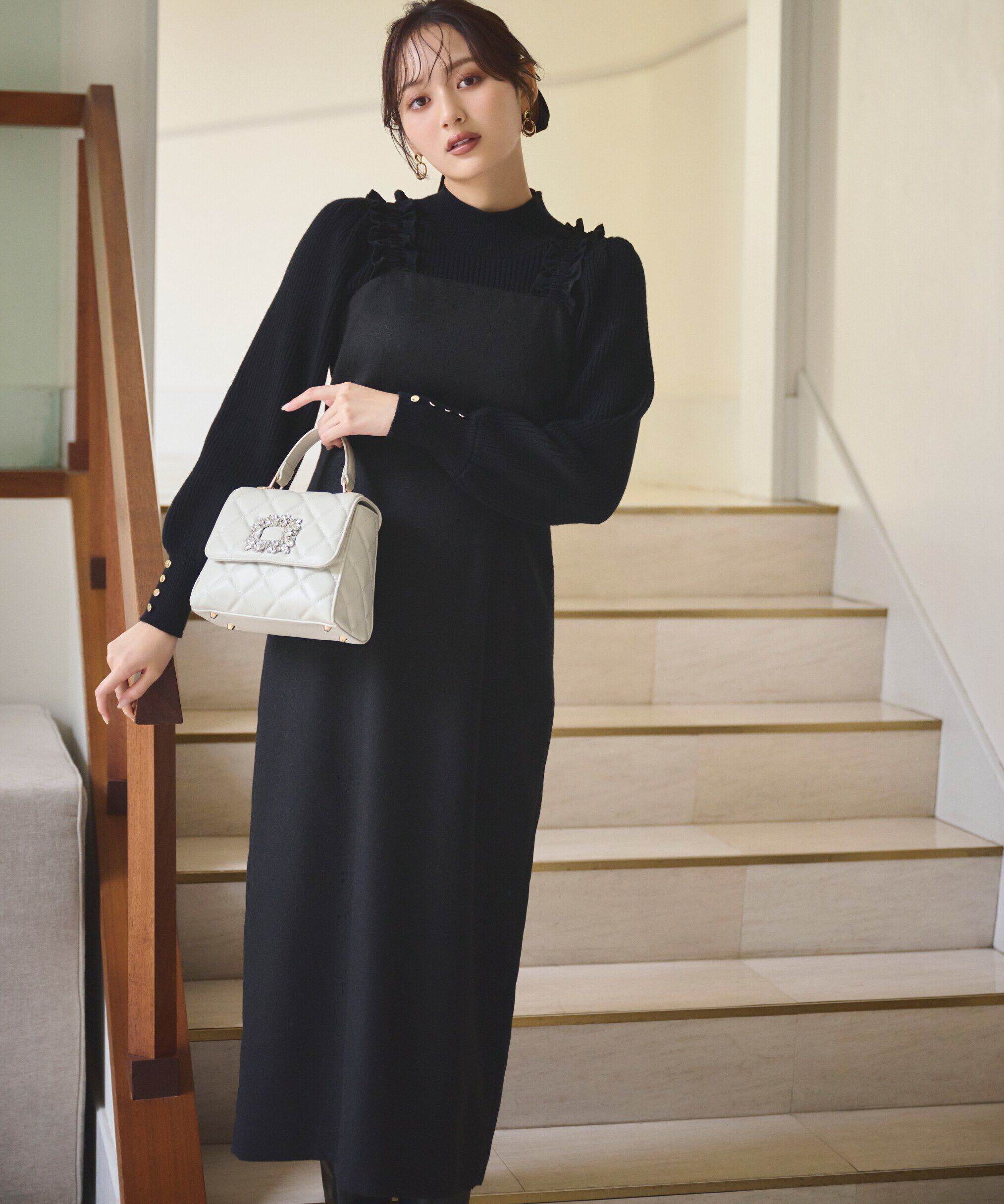 PROPORTION BODY DRESSING「ハイネックボリュームスリーブニット」|ニット・セーター|