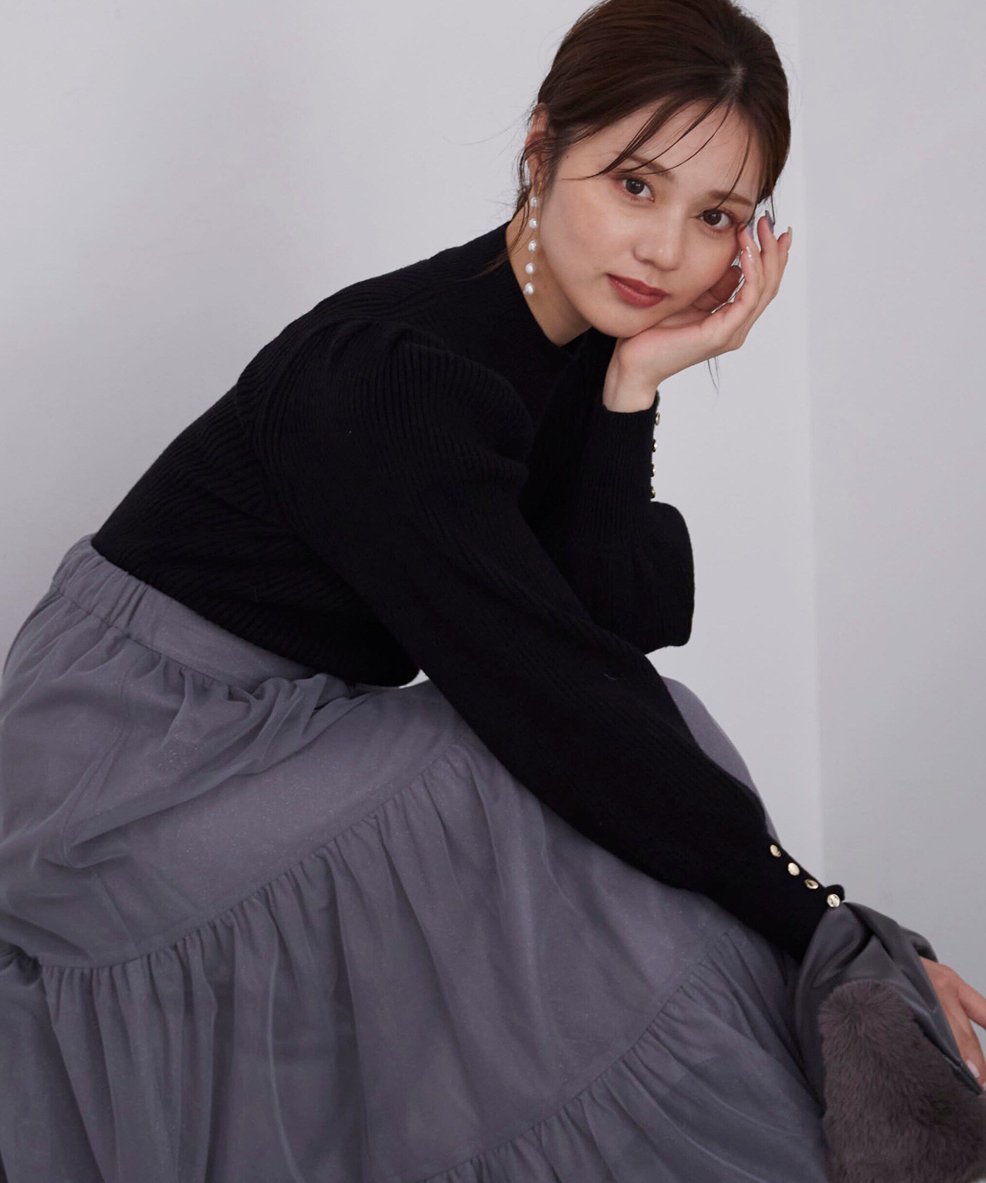 PROPORTION BODY DRESSING「ハイネックボリュームスリーブニット」|ニット・セーター|