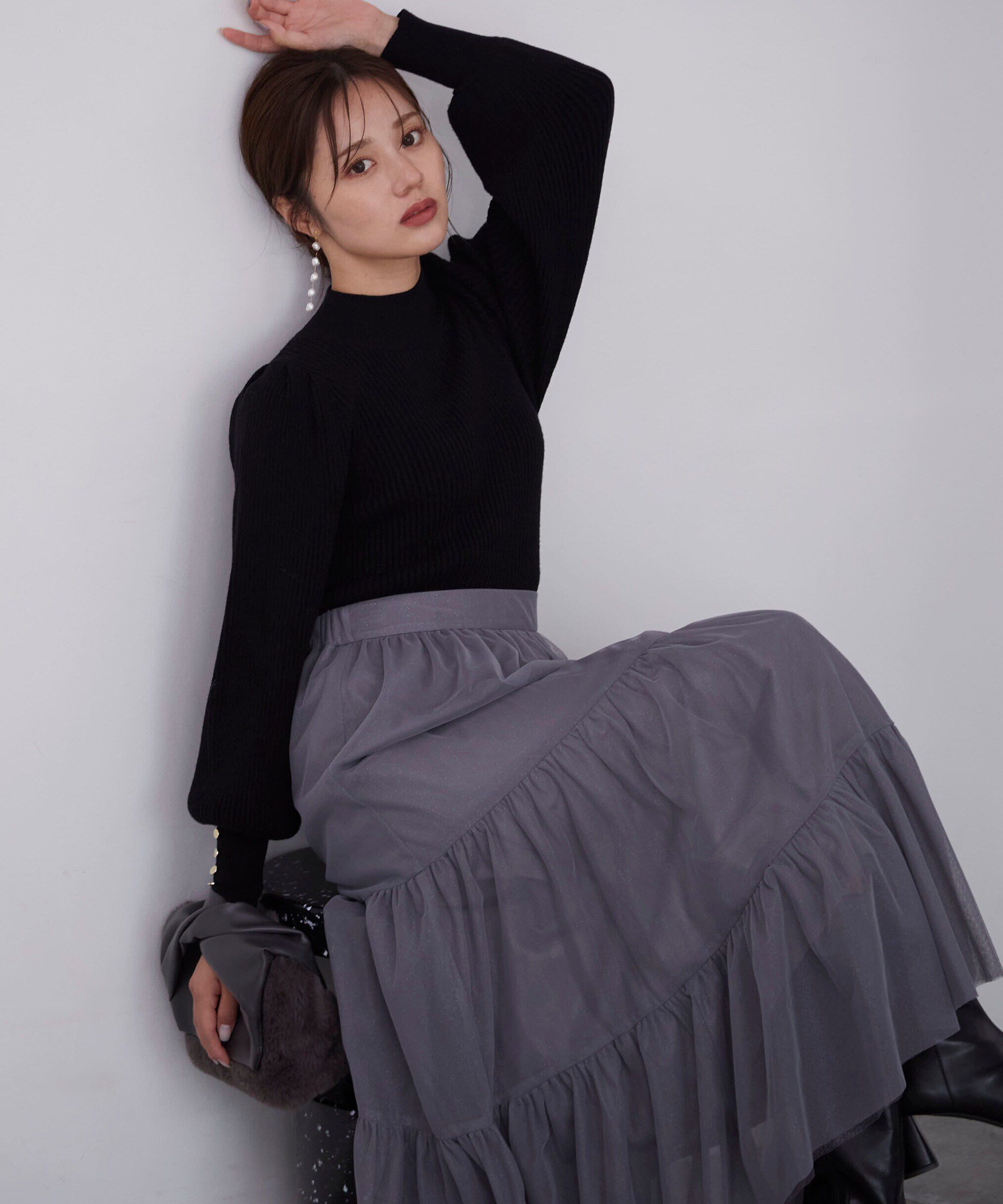 PROPORTION BODY DRESSING「ハイネックボリュームスリーブニット」|ニット・セーター|