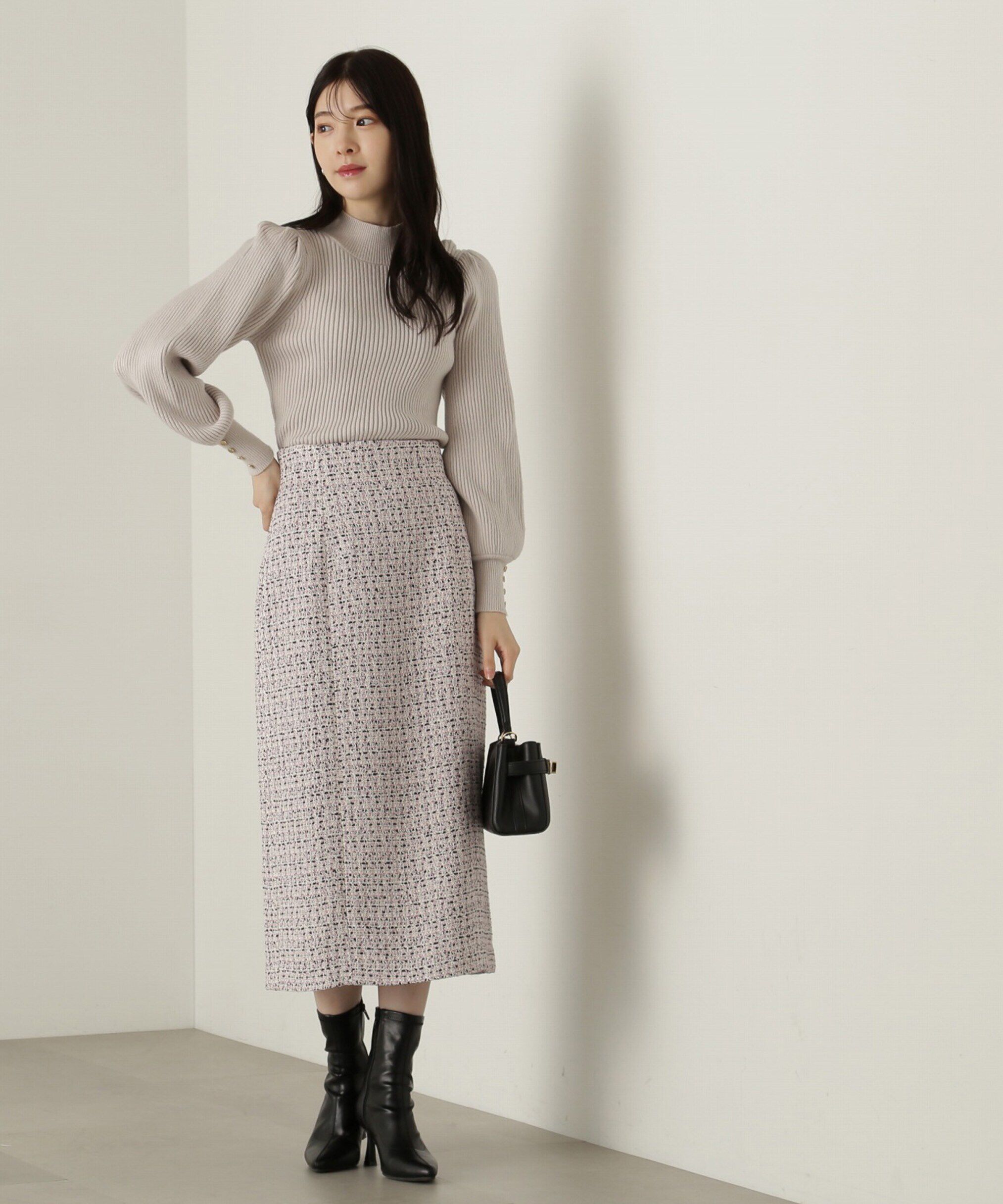 PROPORTION BODY DRESSING「ハイネックボリュームスリーブニット」|ニット・セーター|