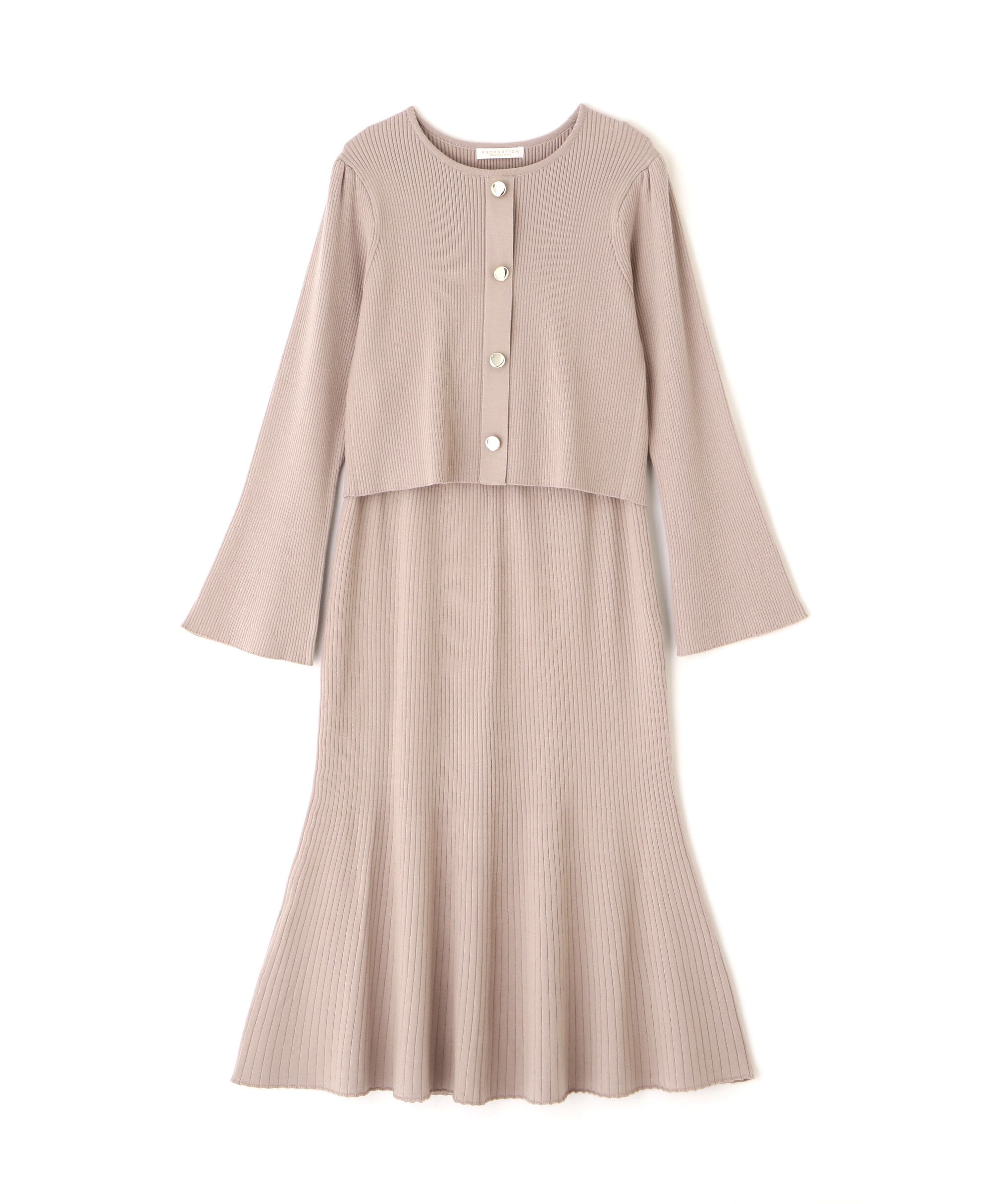 PROPORTION BODY DRESSING「キラ釦リブニットセットアップ」|ワンピース|