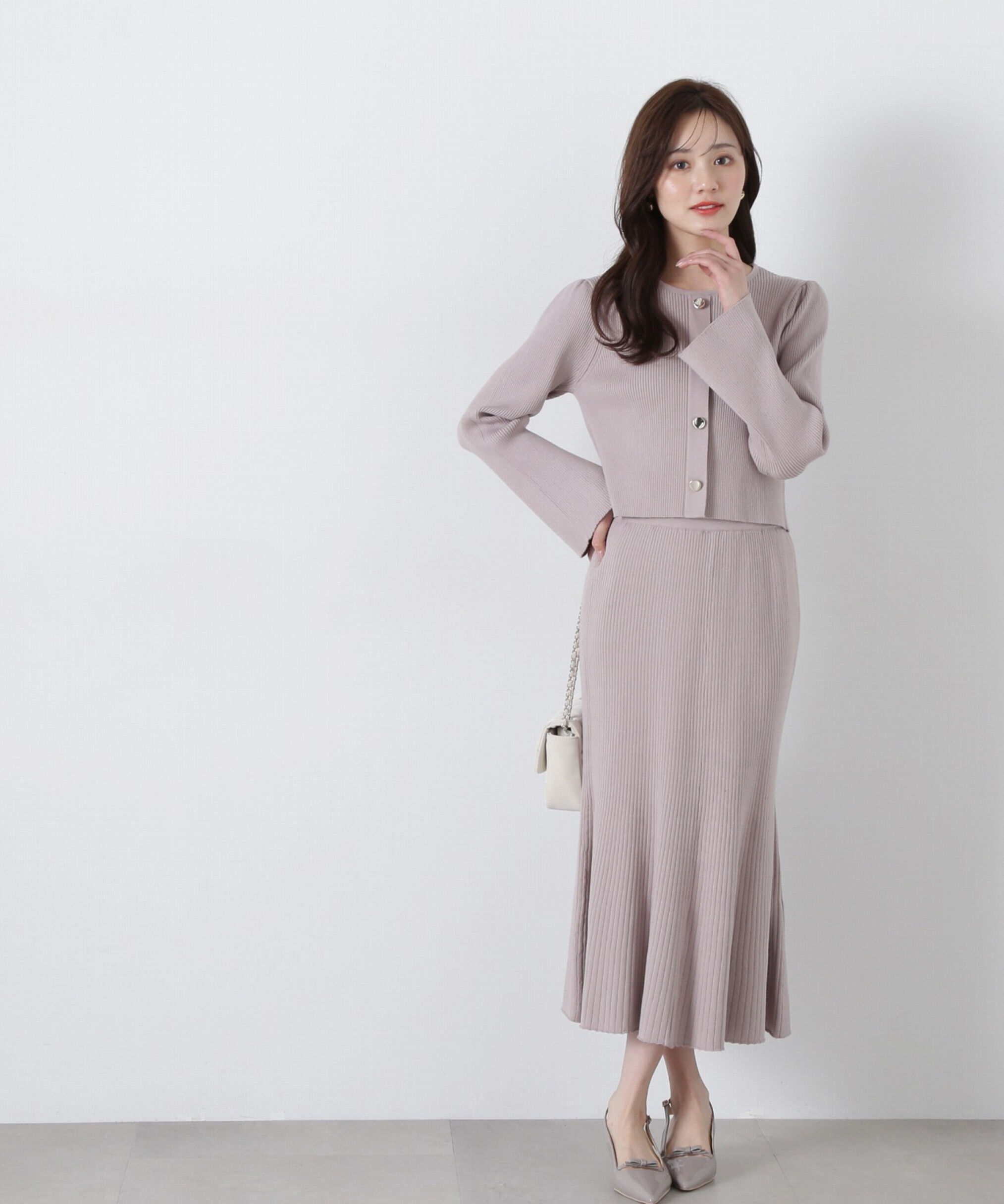 PROPORTION BODY DRESSING「キラ釦リブニットセットアップ」|ワンピース|