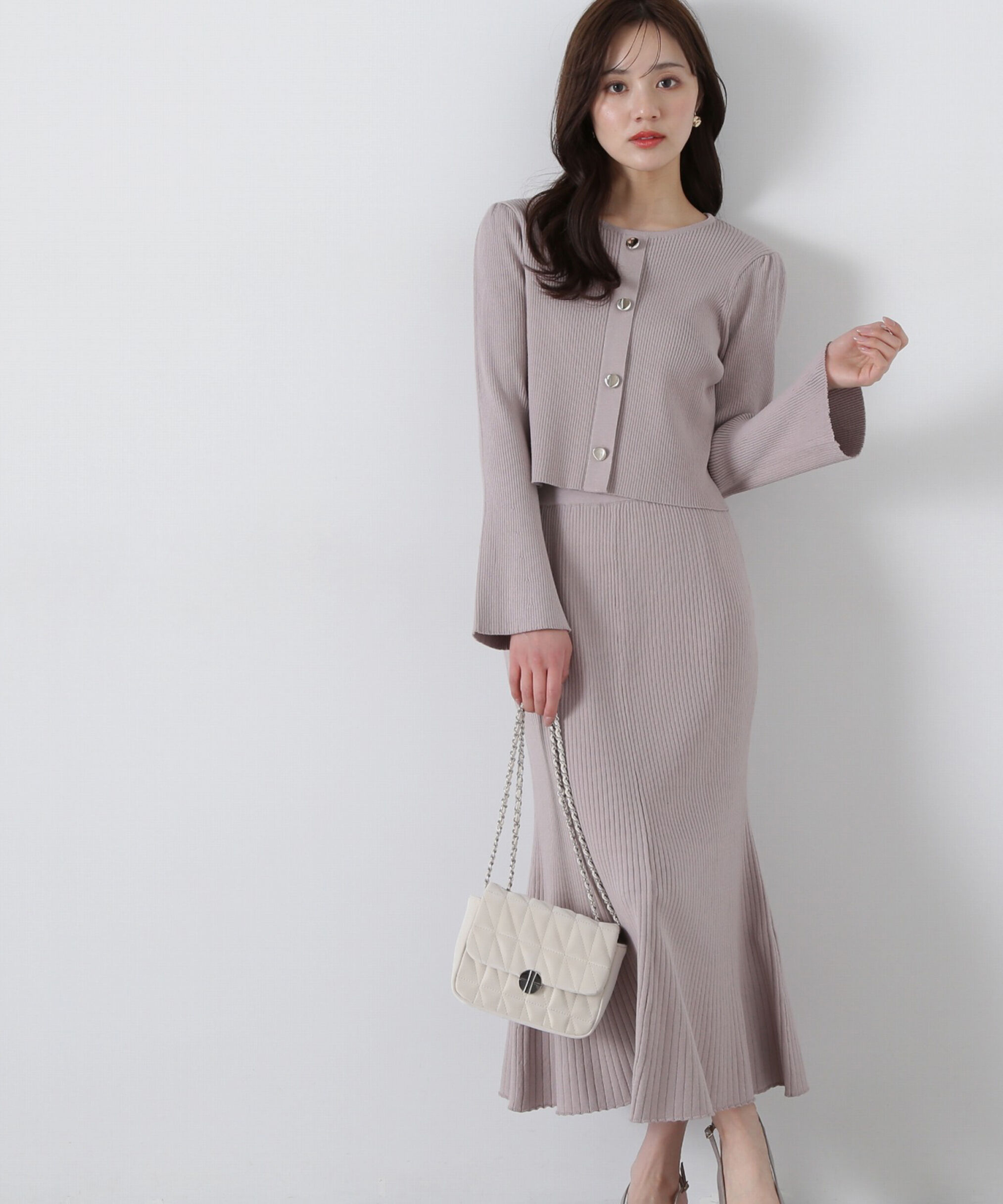 PROPORTION BODY DRESSING「キラ釦リブニットセットアップ」|ワンピース|