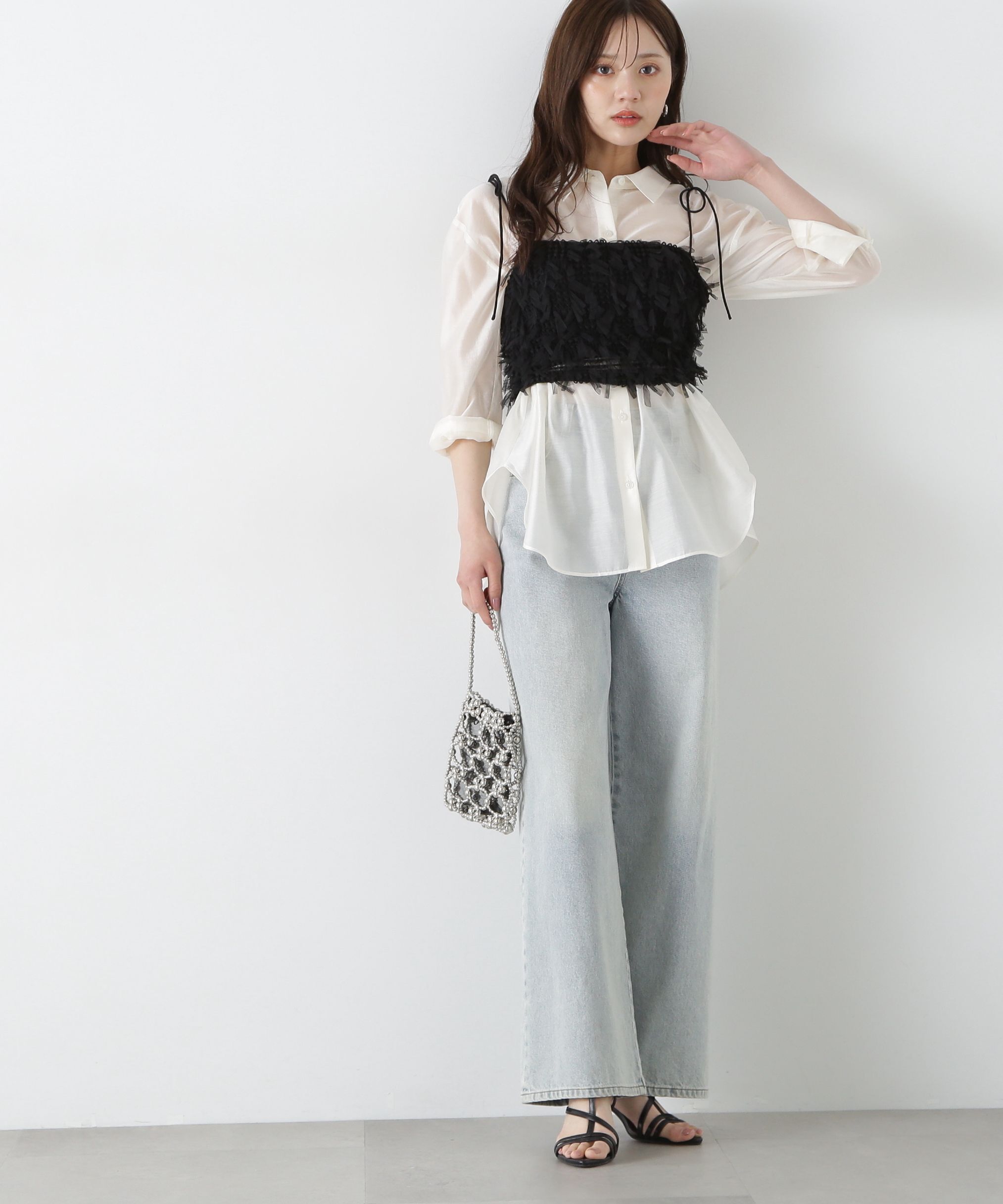 PROPORTION BODY DRESSING「シアーシャーリングブラウス」|シャツ・ブラウス|