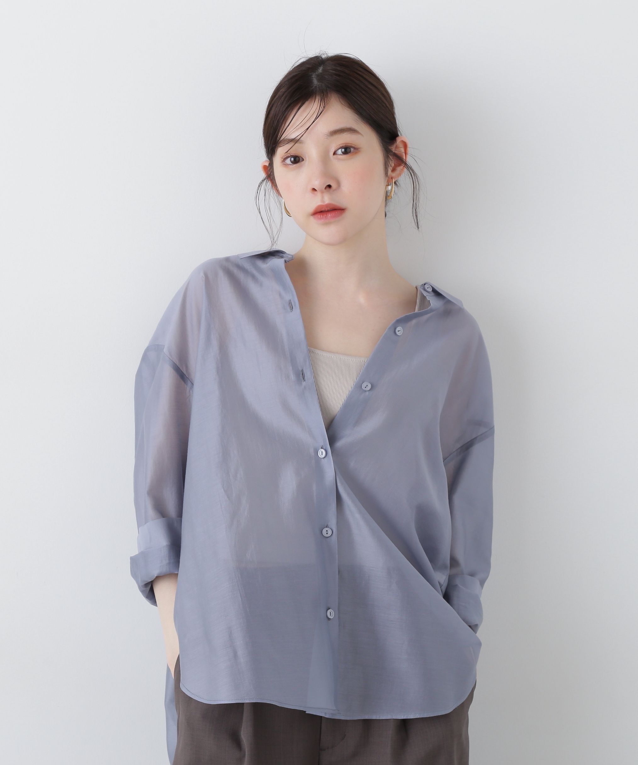 PROPORTION BODY DRESSING「シアーシャーリングブラウス」|シャツ・ブラウス|