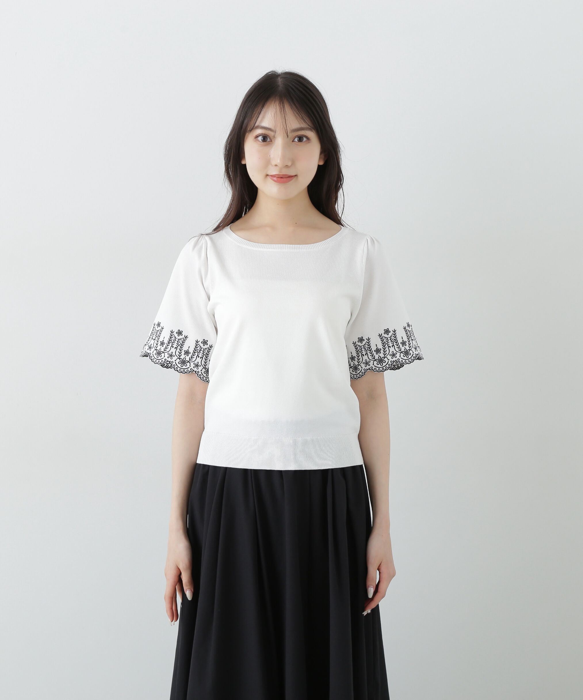 PROPORTION BODY DRESSING「エンブロイダリーフレアスリーブニット」|ニット・セーター|