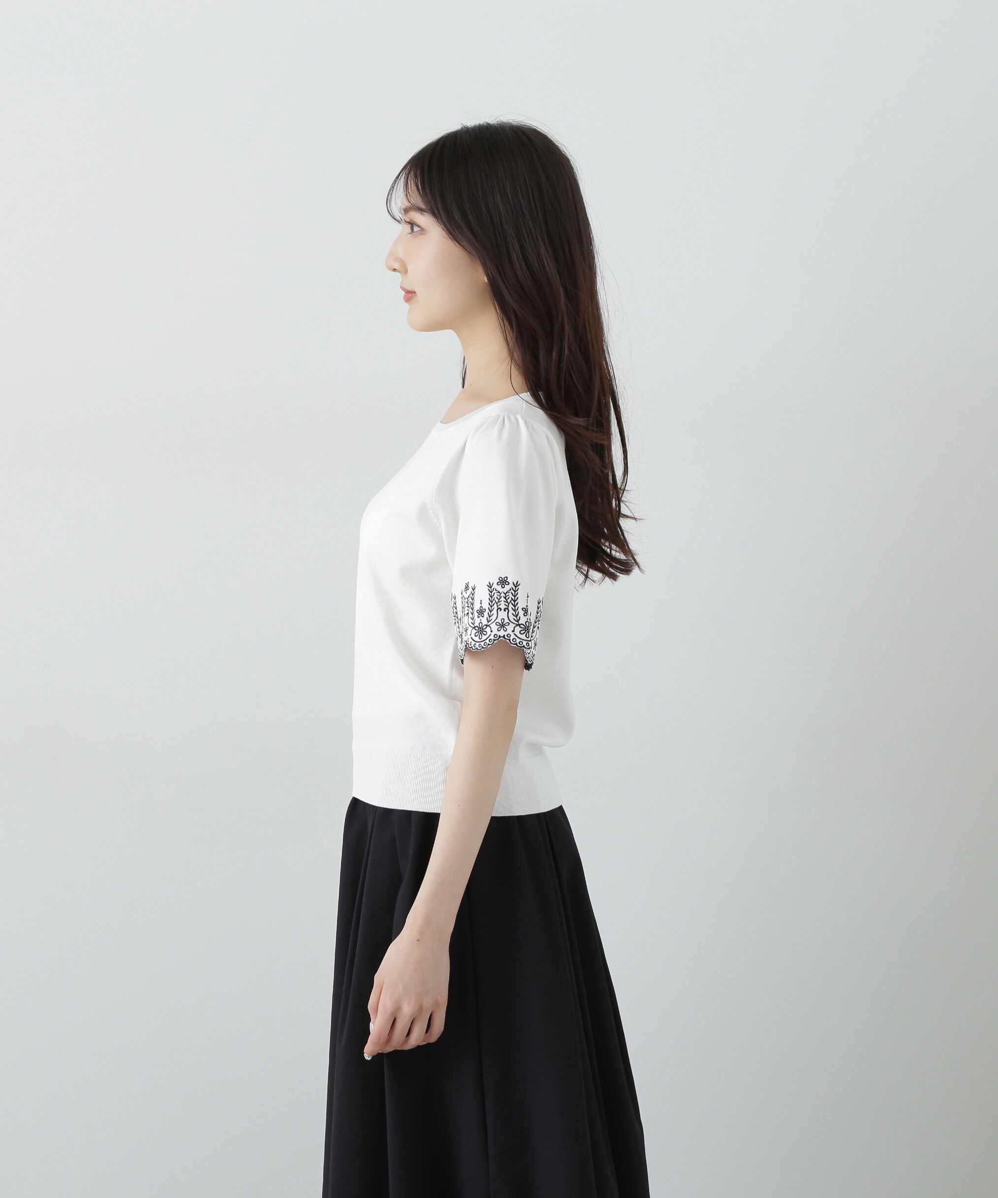 PROPORTION BODY DRESSING「エンブロイダリーフレアスリーブニット」|ニット・セーター|