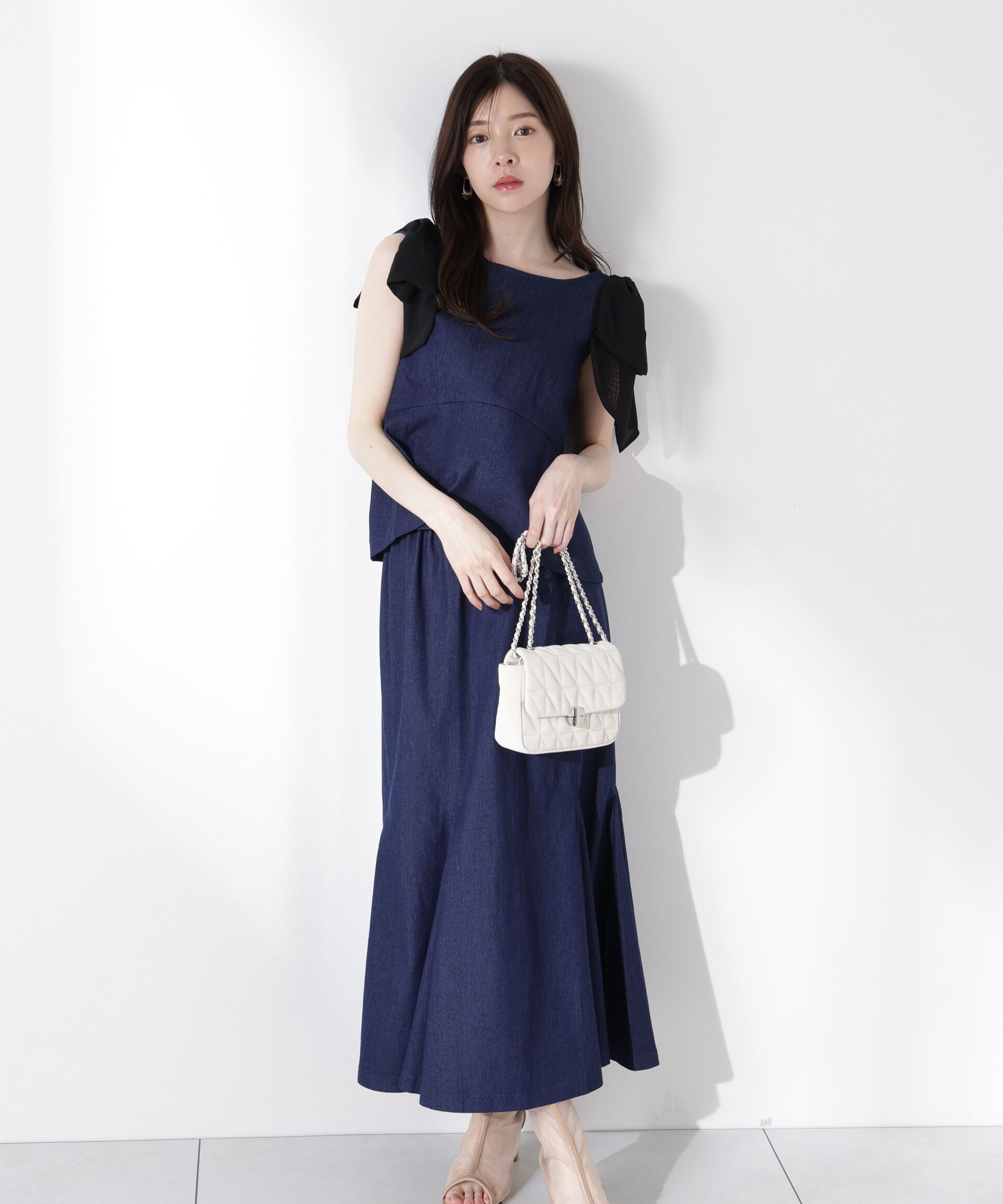 PROPORTION BODY DRESSING「リボン付きマーメイドセットアップ」|ワンピース|ネイビー