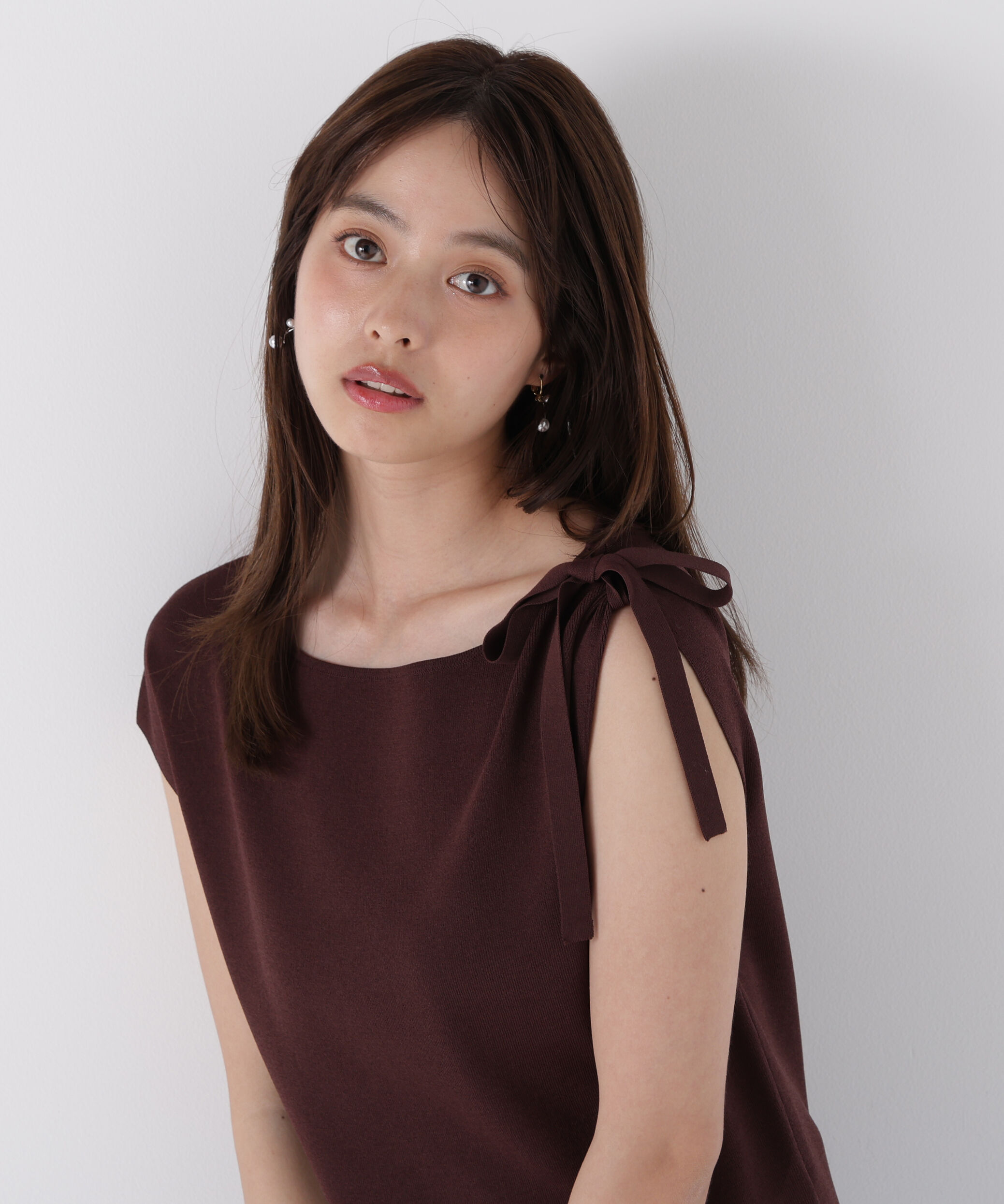 PROPORTION BODY DRESSING「肩リボンアシメニット」|ニット・セーター|