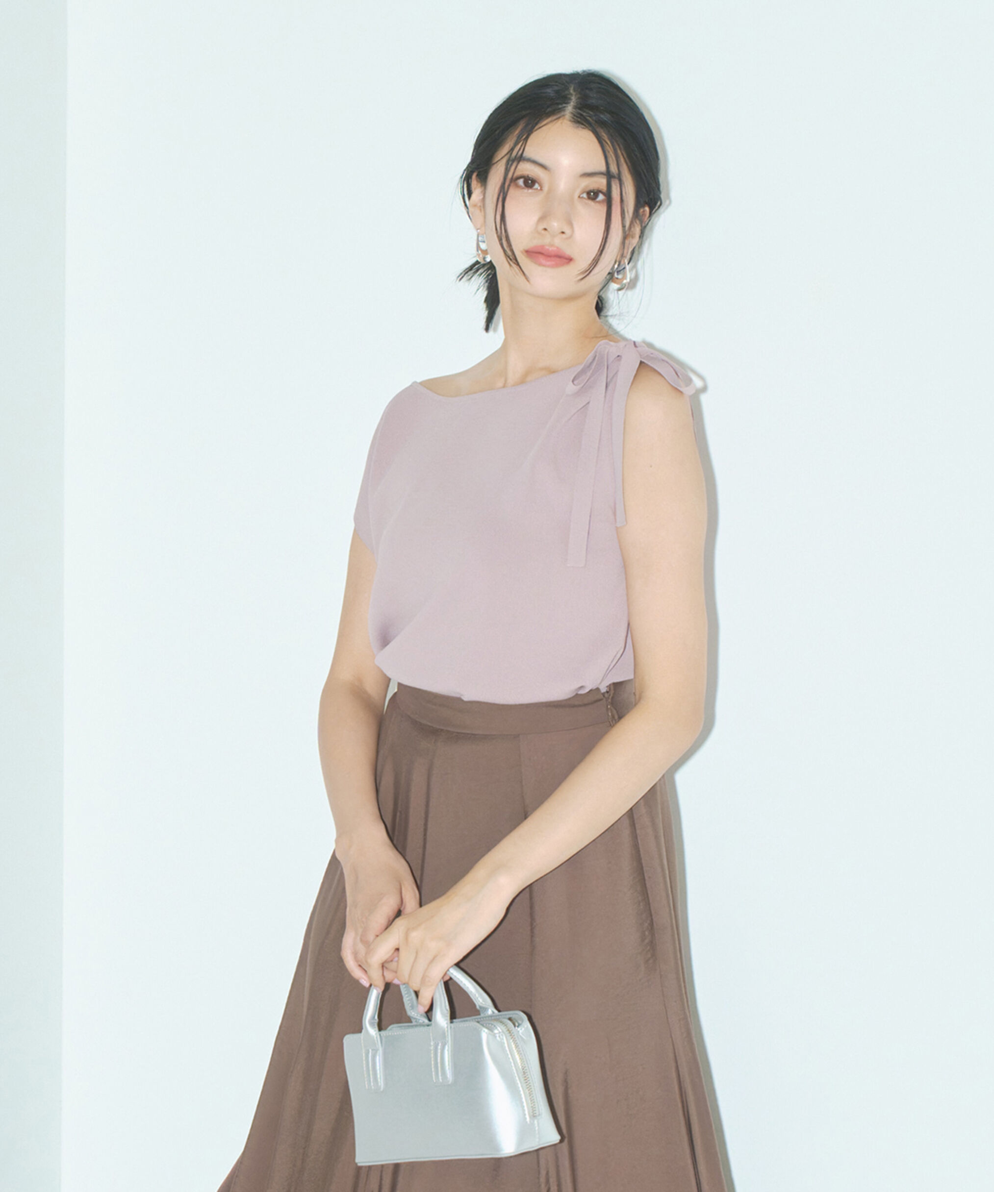 PROPORTION BODY DRESSING「肩リボンアシメニット」|ニット・セーター|ピンク