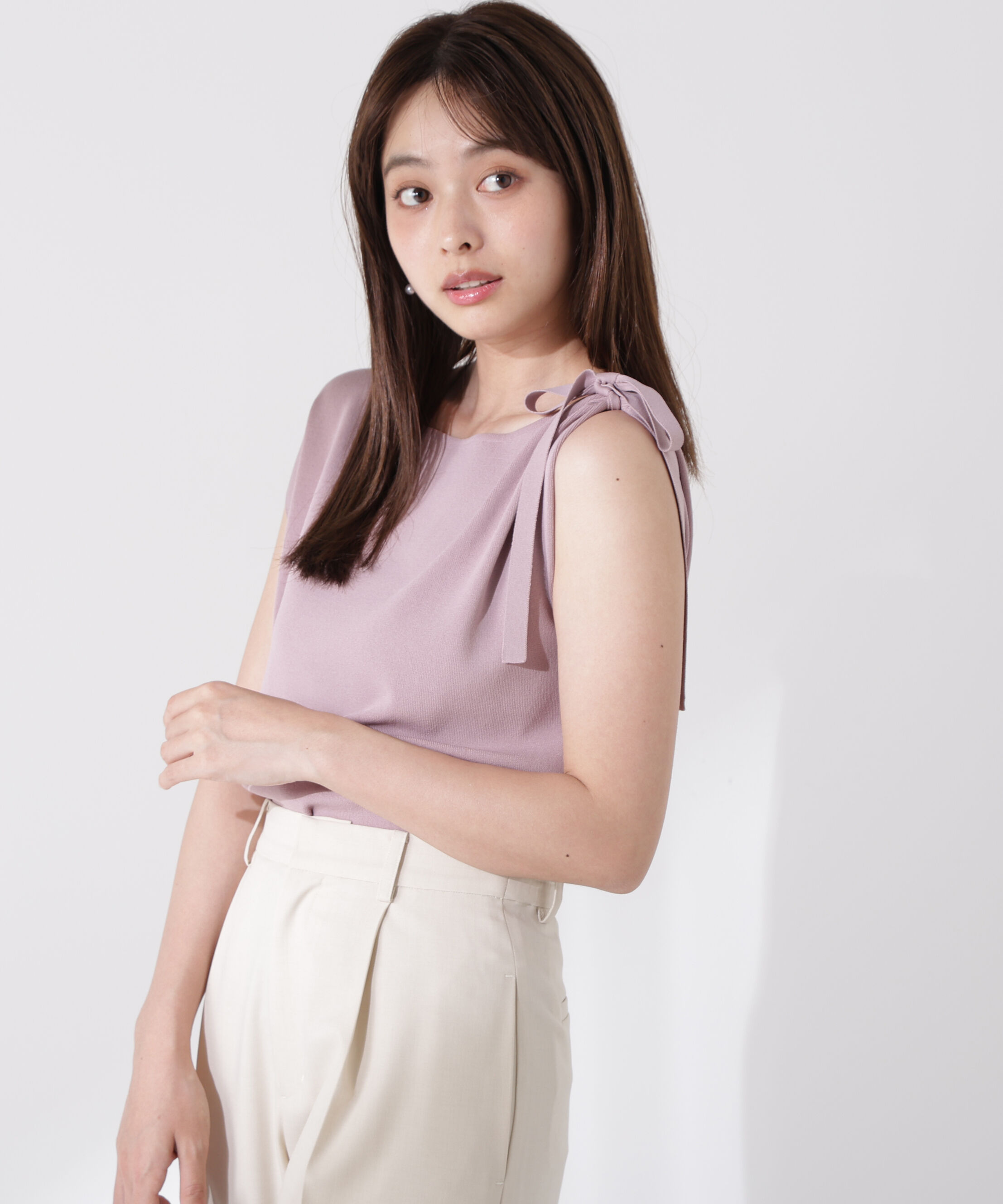 PROPORTION BODY DRESSING「肩リボンアシメニット」|ニット・セーター|