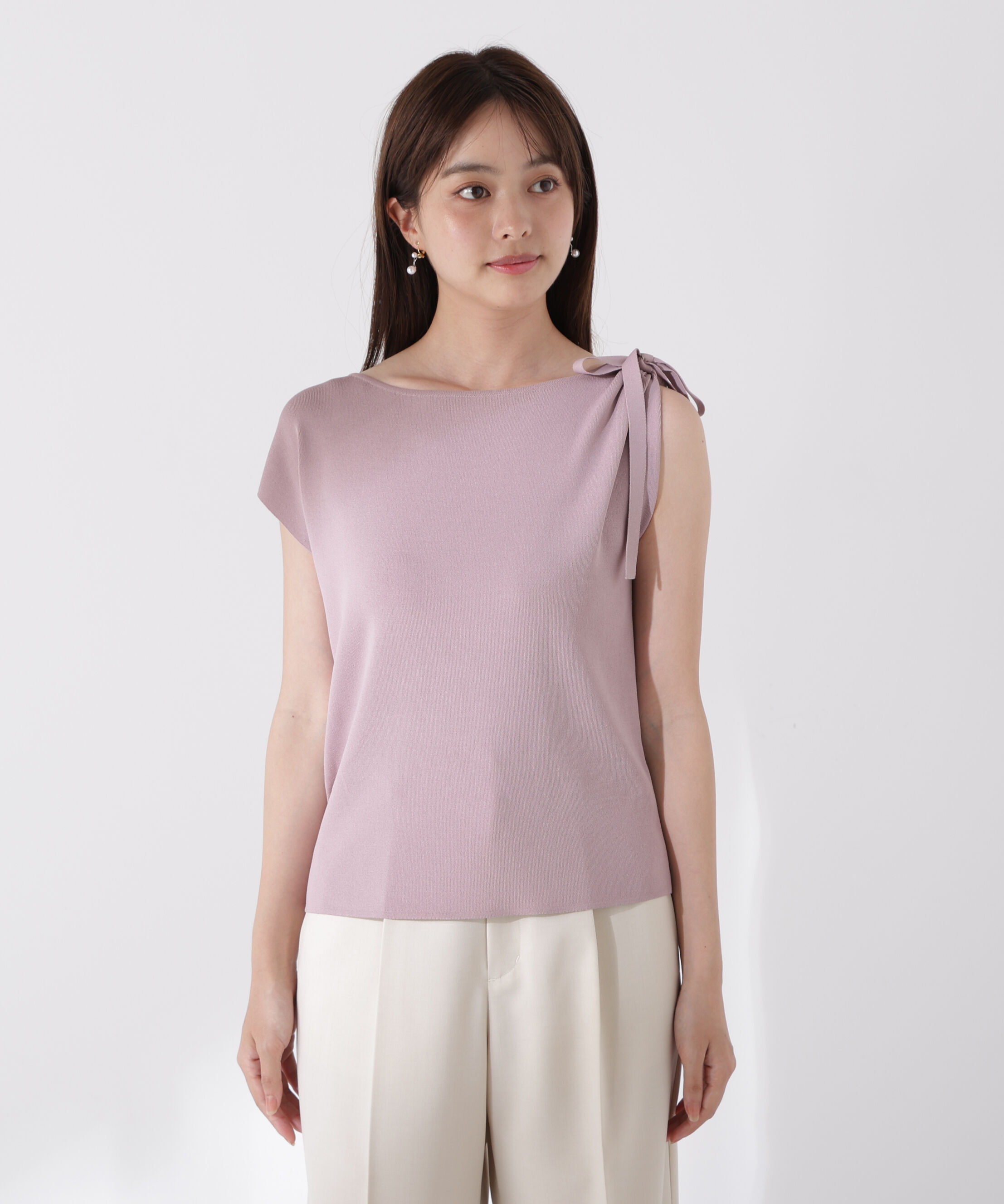 PROPORTION BODY DRESSING「肩リボンアシメニット」|ニット・セーター|