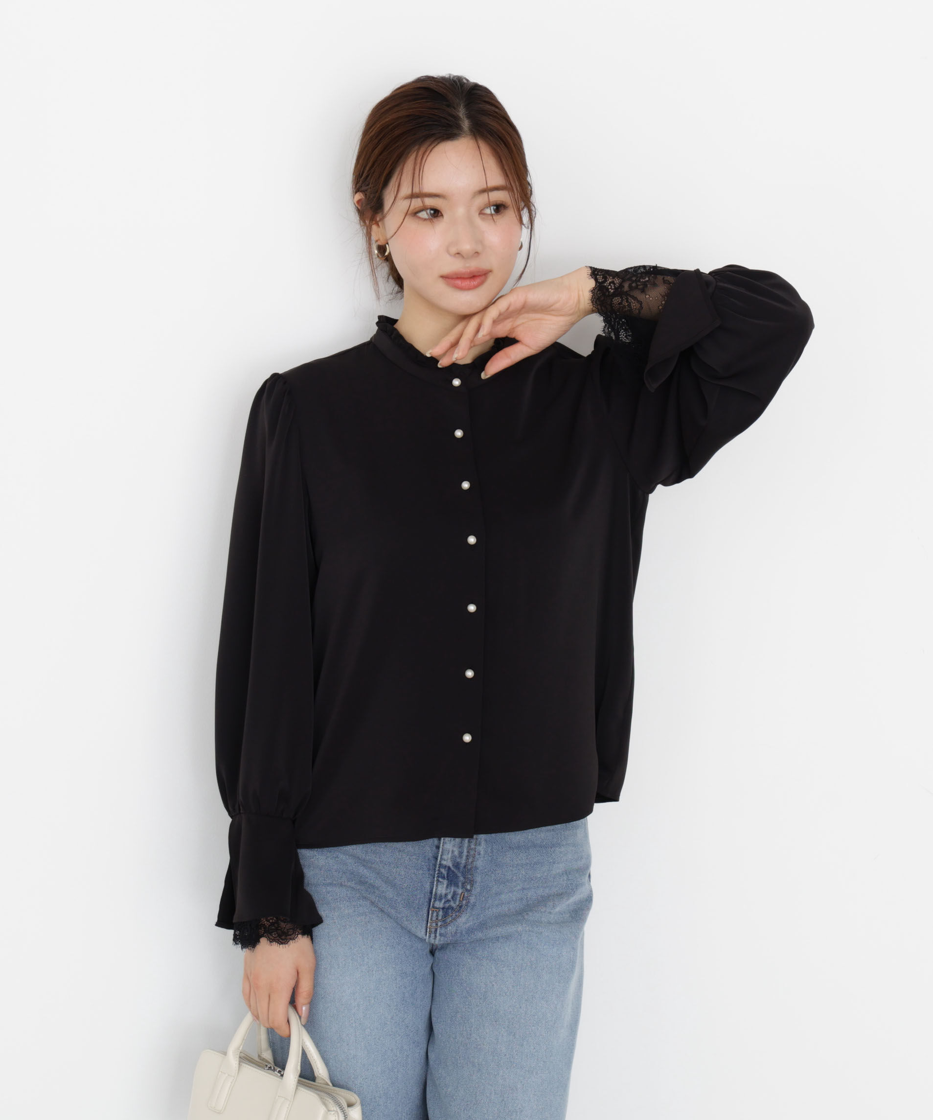 PROPORTION BODY DRESSING「キャンディースリーブパールブラウス 25AW」|シャツ・ブラウス|