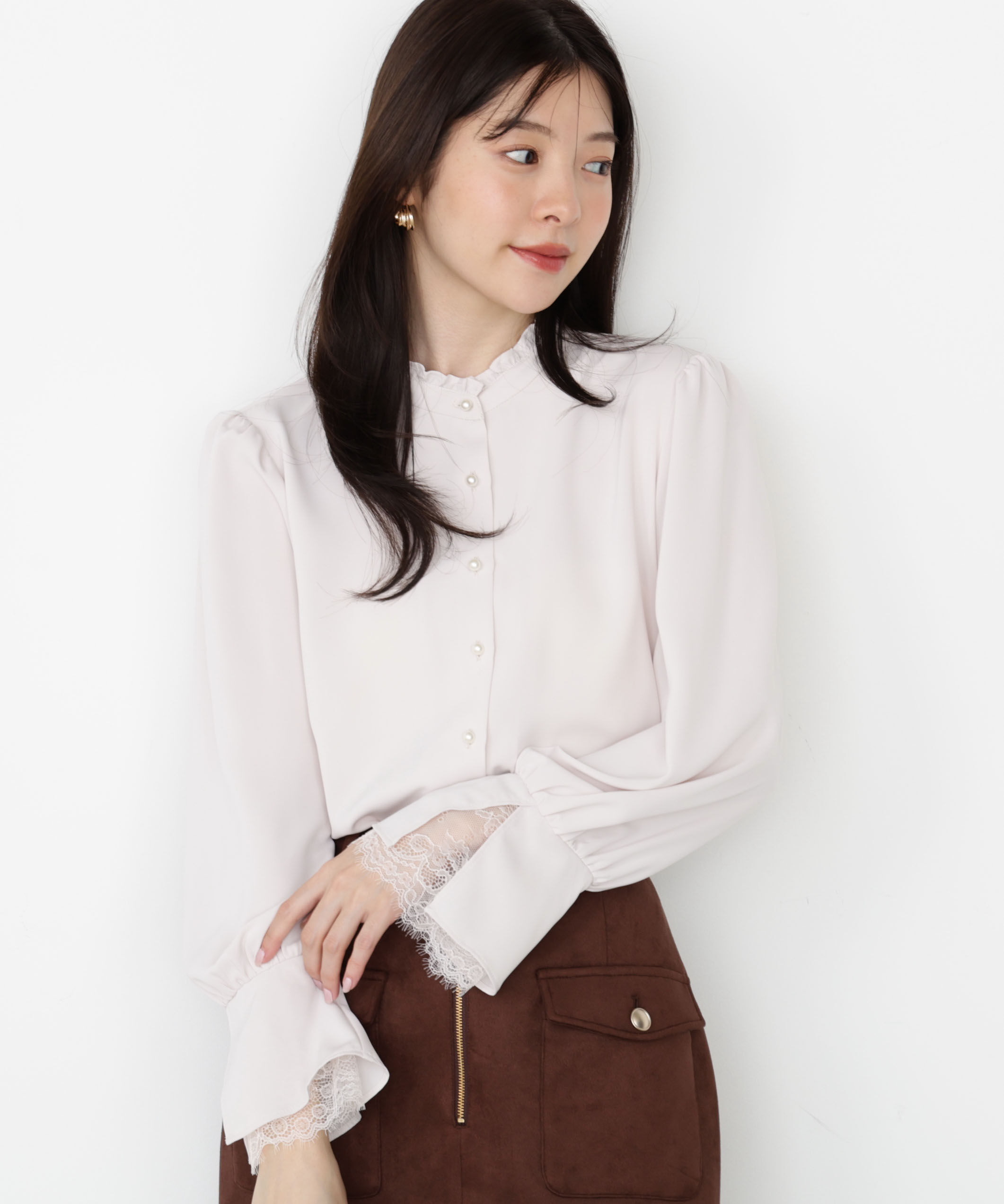 PROPORTION BODY DRESSING「キャンディースリーブパールブラウス 25AW」|シャツ・ブラウス|