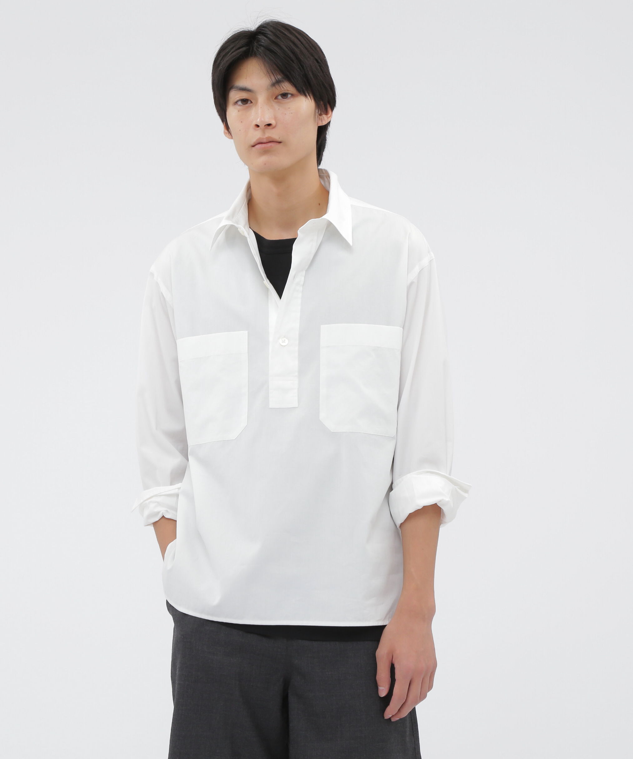 MARGARET HOWELL「FINE COTTON POPLIN SHIRT」|シャツ・ブラウス|WHITE