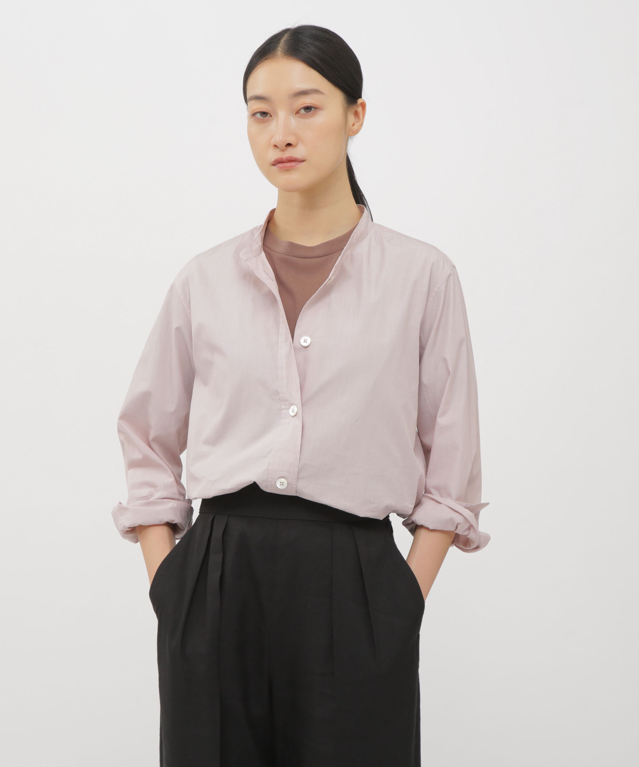  「COTTON HAIRLINE STRIPE SHIRT」|シャツ・ブラウス|PINK