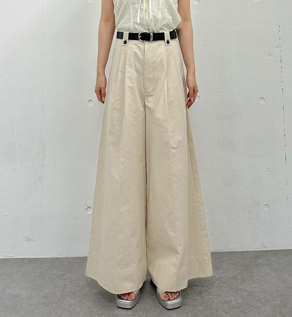archives「ベルト付きタックワイドチノパンツ」|チノ|