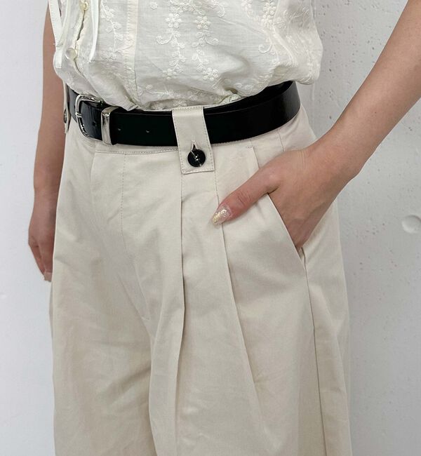 archives「ベルト付きタックワイドチノパンツ」|チノ|