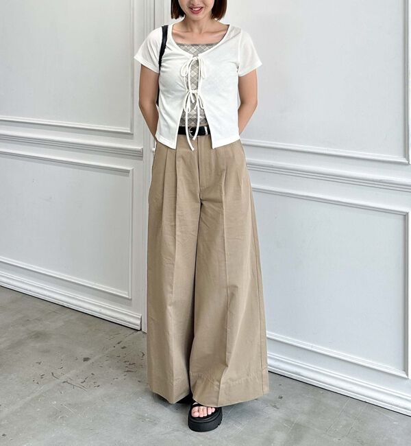 archives「ベルト付きタックワイドチノパンツ」|チノ|