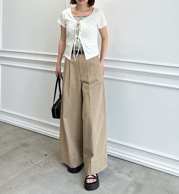 archives「ベルト付きタックワイドチノパンツ」|チノ|