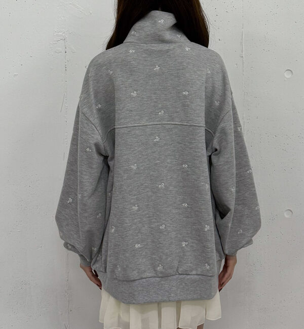 archives「小花柄刺繍ハーフｚｉｐスウェット」|Tシャツ・カットソー|