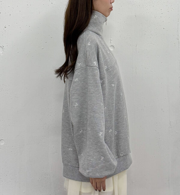 archives「小花柄刺繍ハーフｚｉｐスウェット」|Tシャツ・カットソー|