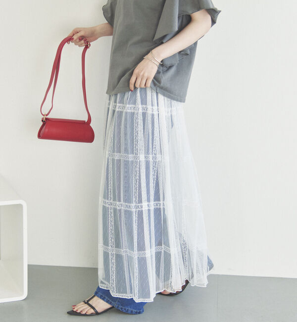 Doux archives「２ＷＡＹレースプリーツスカート」|スカート|WHITE