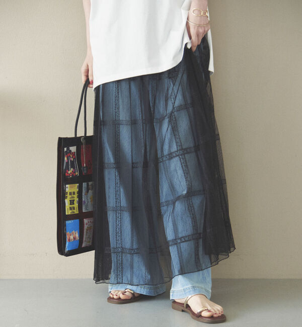 Doux archives「２ＷＡＹレースプリーツスカート」|スカート|BLACK