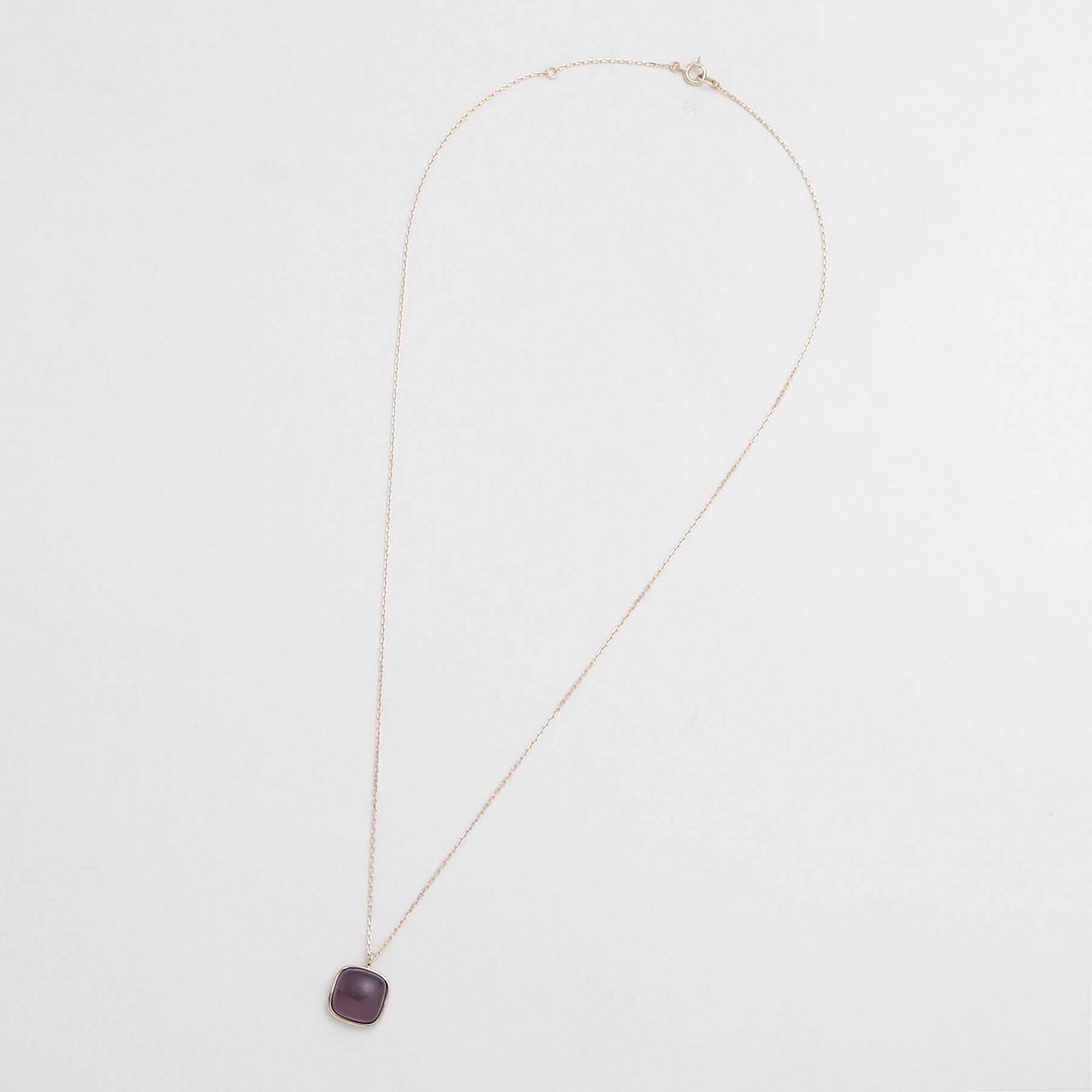 COCOSHNIK「K10パープルカルセドニー クッションカボション ネックレス」|ネックレス|