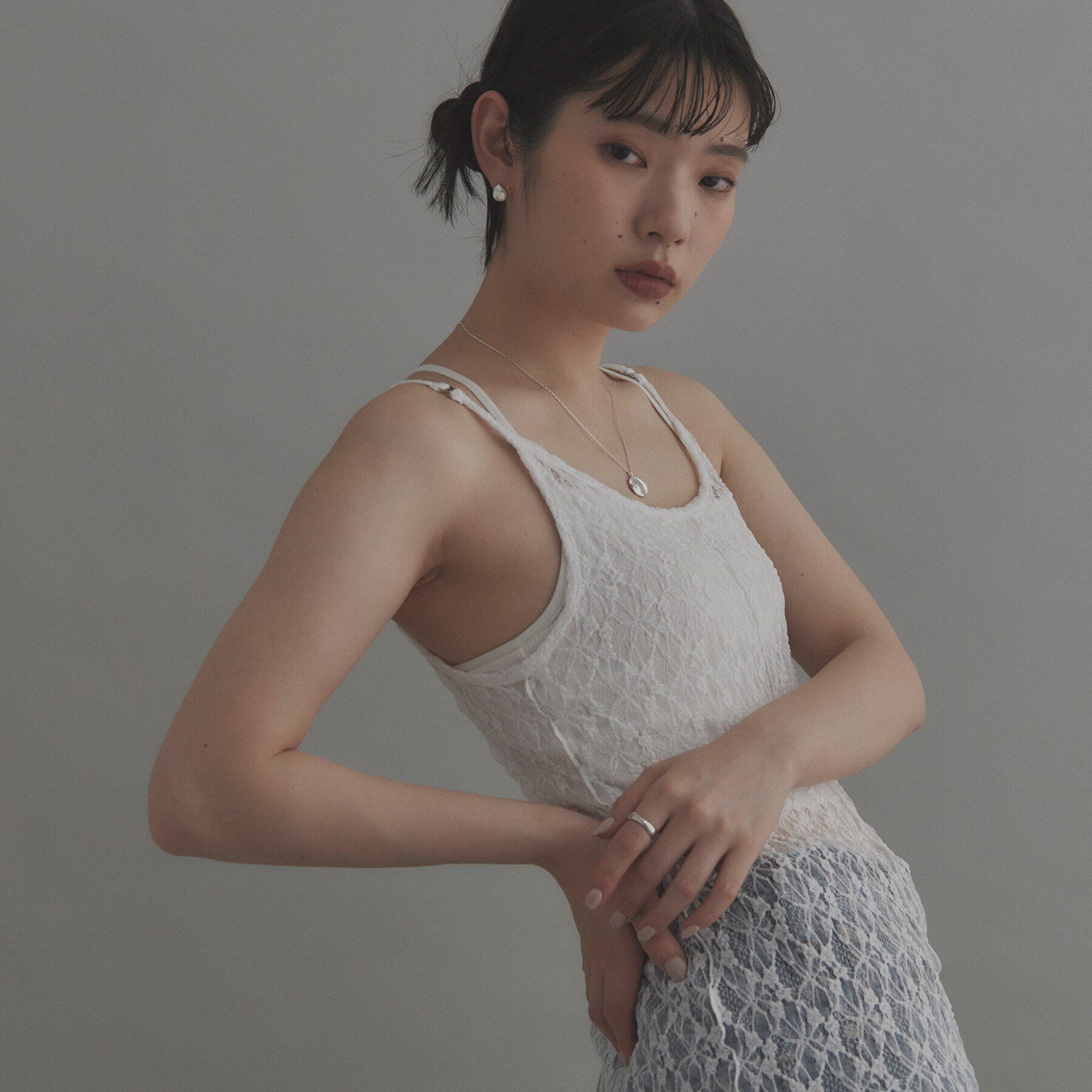 COCOSHNIK ONKITSCH「シルバー ニュアンスピアス ドロップ」|ピアス|