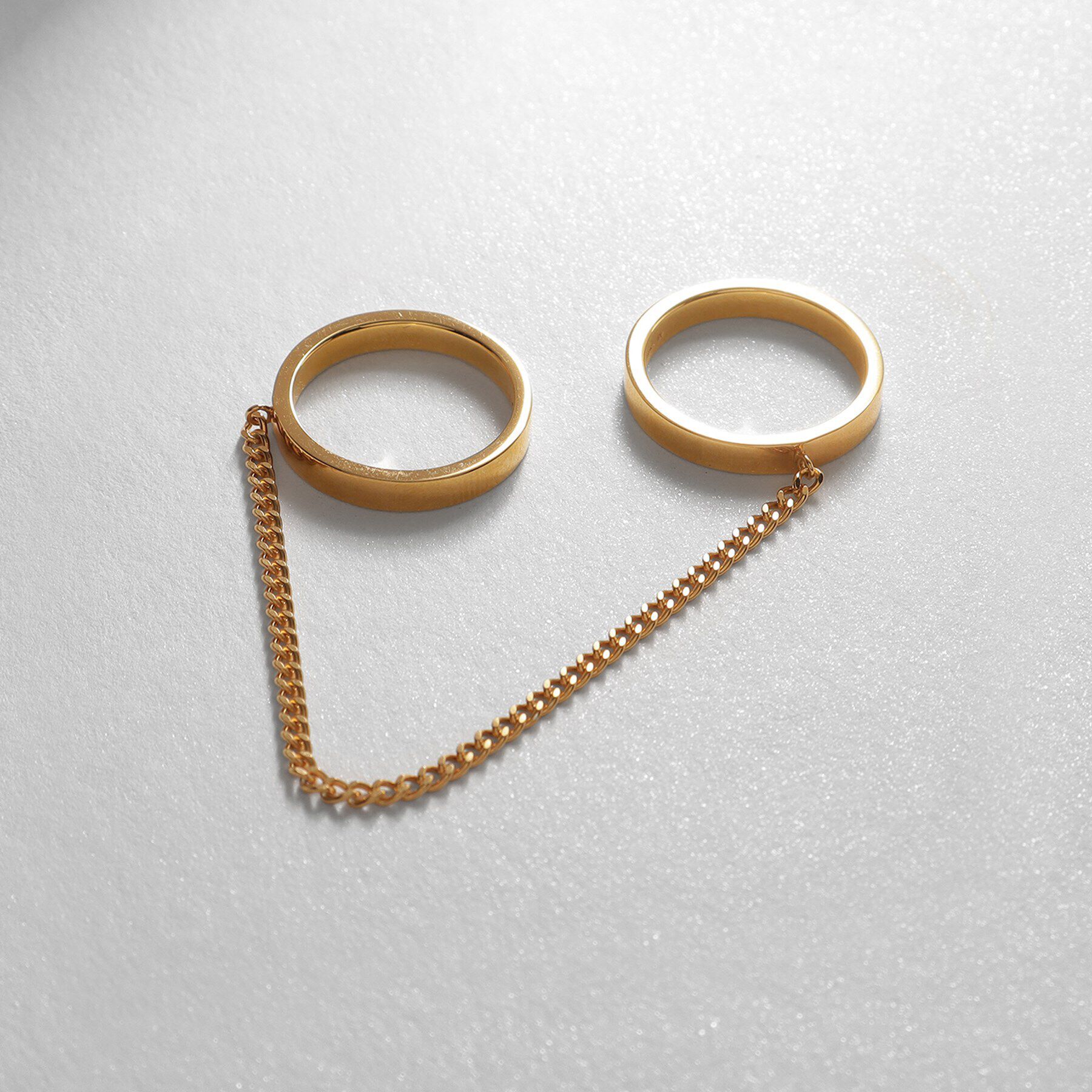 COCOSHNIK ONKITSCH「シルバー ドレープチェーン ダブルストレートリング GP」|リング|