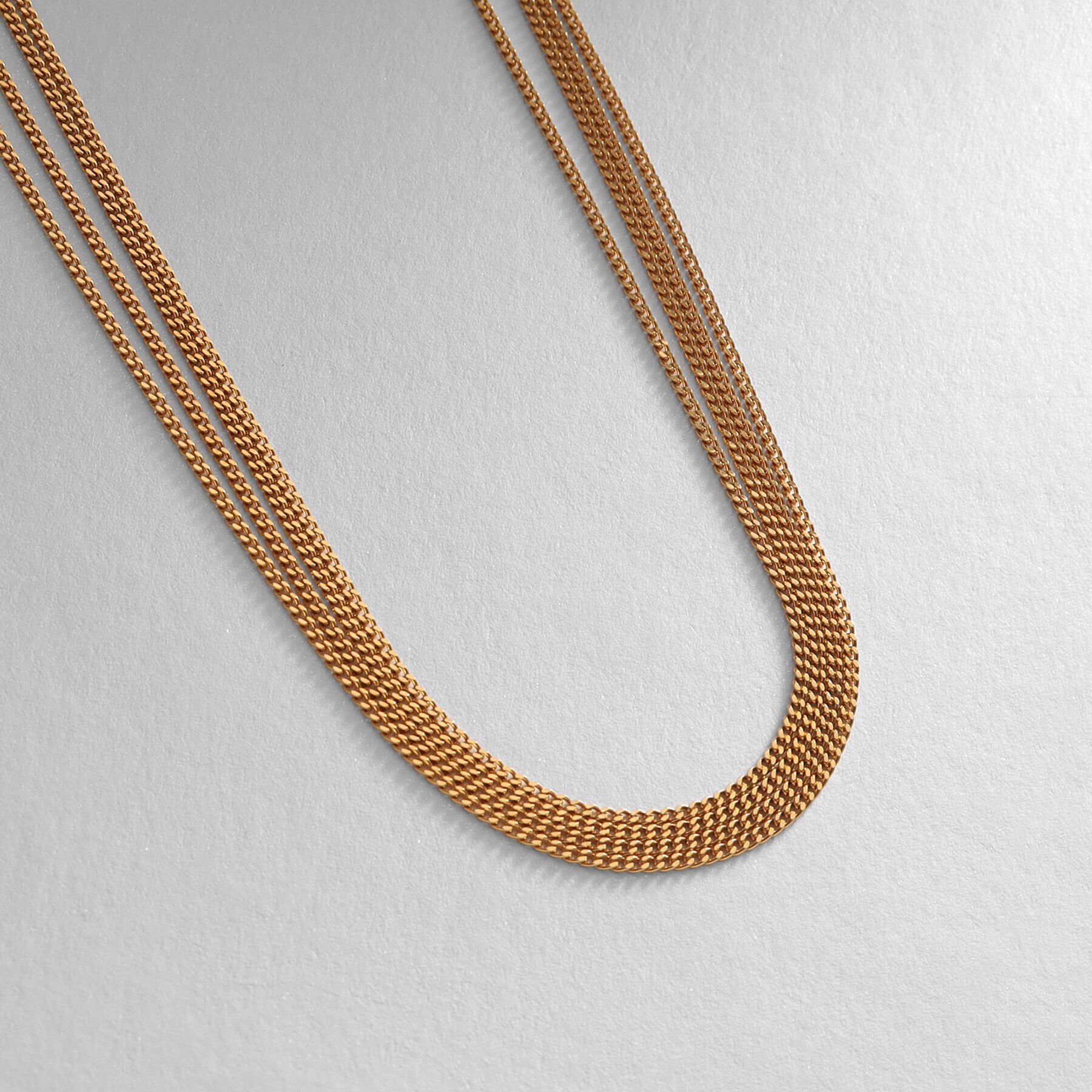 COCOSHNIK ONKITSCH「シルバー カーブチェーン レイヤード ネックレス GP」|ネックレス|