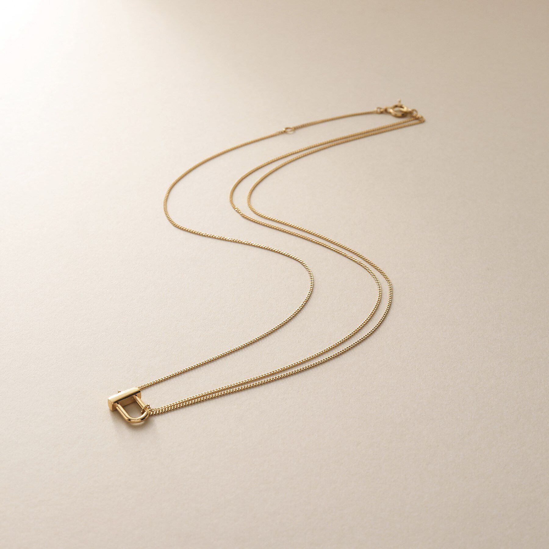 COCOSHNIK「K18ロックモチーフアシンメトリーチェーン ネックレス」|ネックレス|