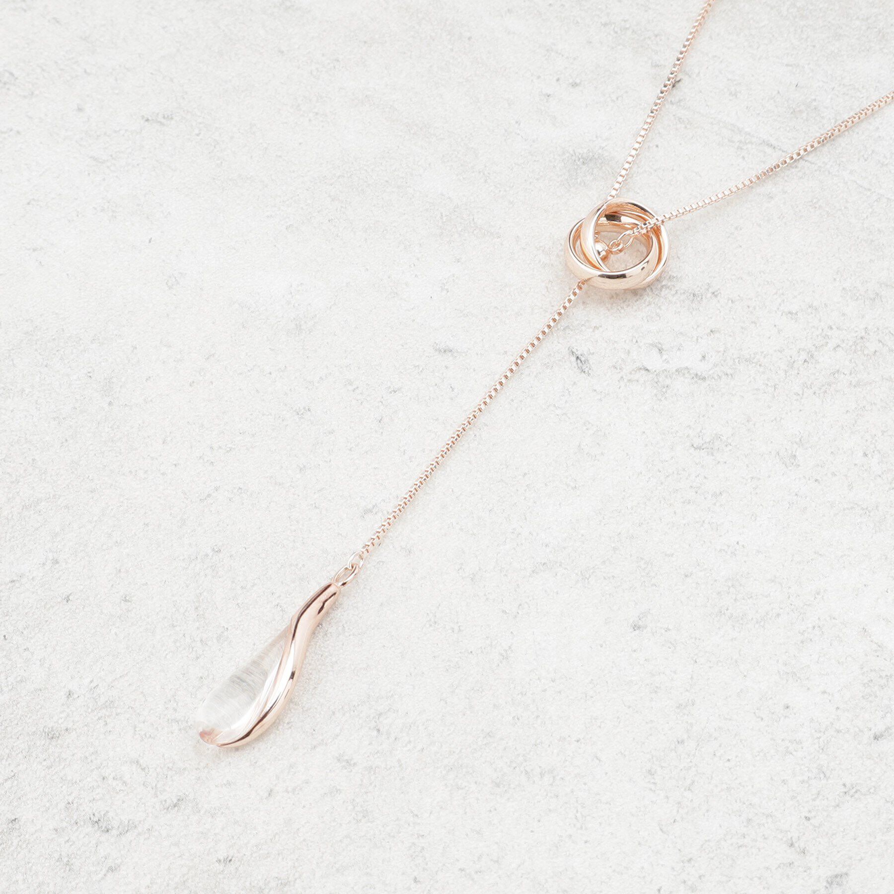 SHOO･LA･RUE「【2WAY】リングクリアバーネックレス」|ネックレス|ピンクゴールド(00