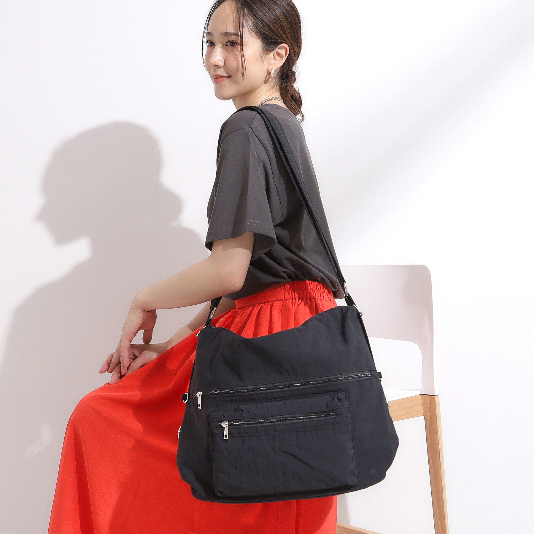 SHOO･LA･RUE「【撥水／3WAY】リュックにもなる変形ショルダーバッグ」|ショルダー・メッセンジャー|ブラック(019)