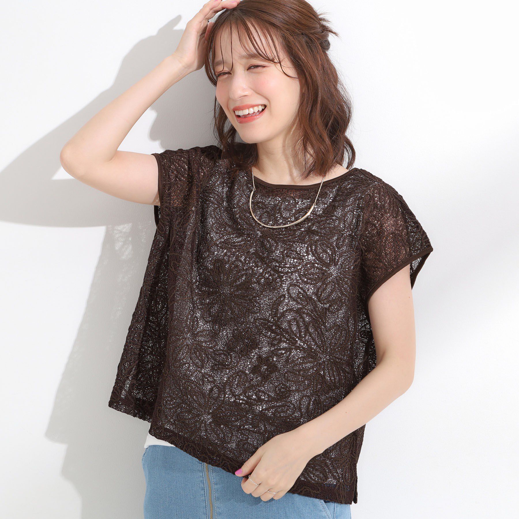 SHOO･LA･RUE「【2点セット】刺繍レーストップス」|その他|ブラウン(044)