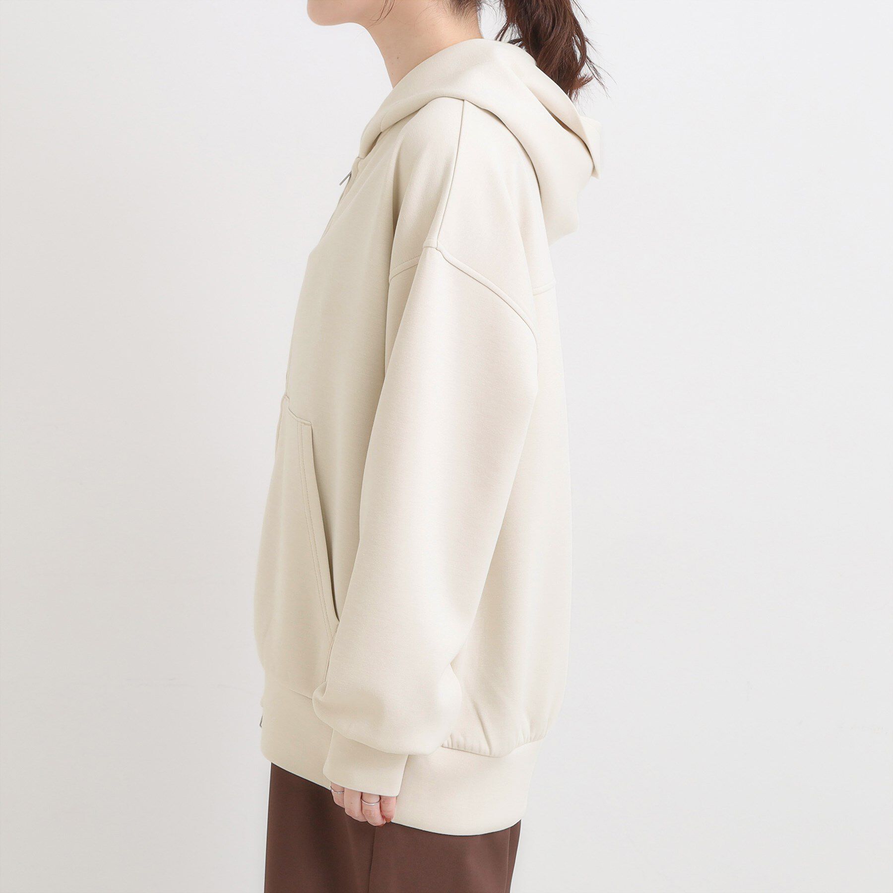 SHOO･LA･RUE「【S-LL】大人っぽく着られる ダンボールジップパーカ」|カーディガン|