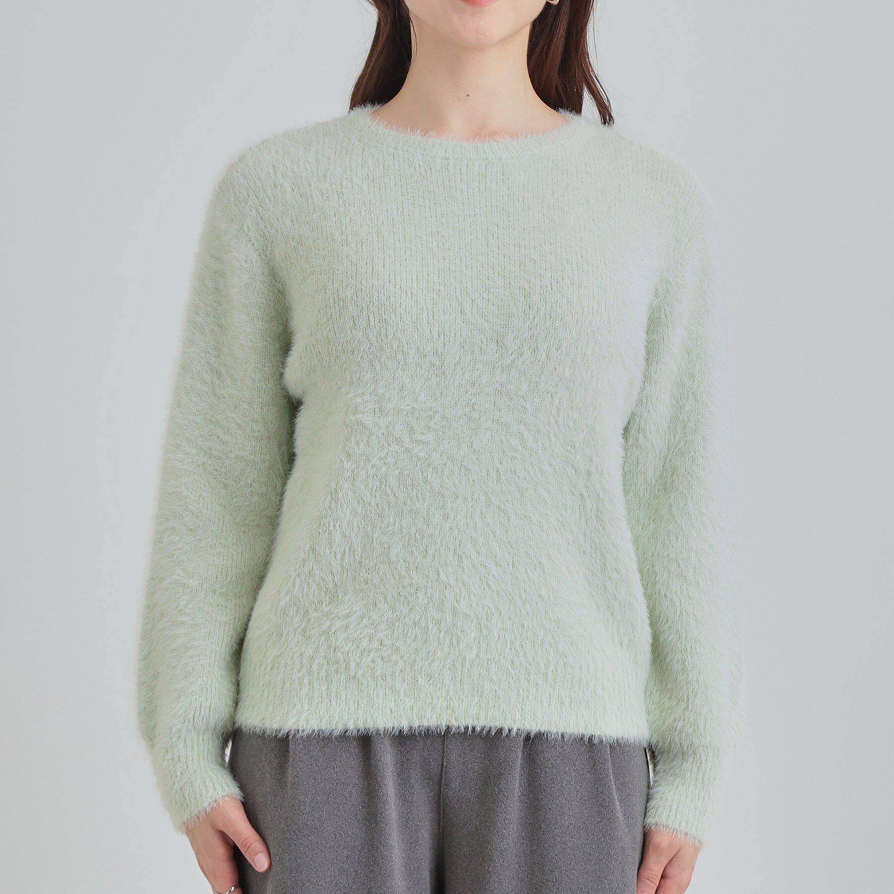 SHOO･LA･RUE「【S-LL】きらっと華やか ふんわりラメフェザーニット」|ニット・セーター|