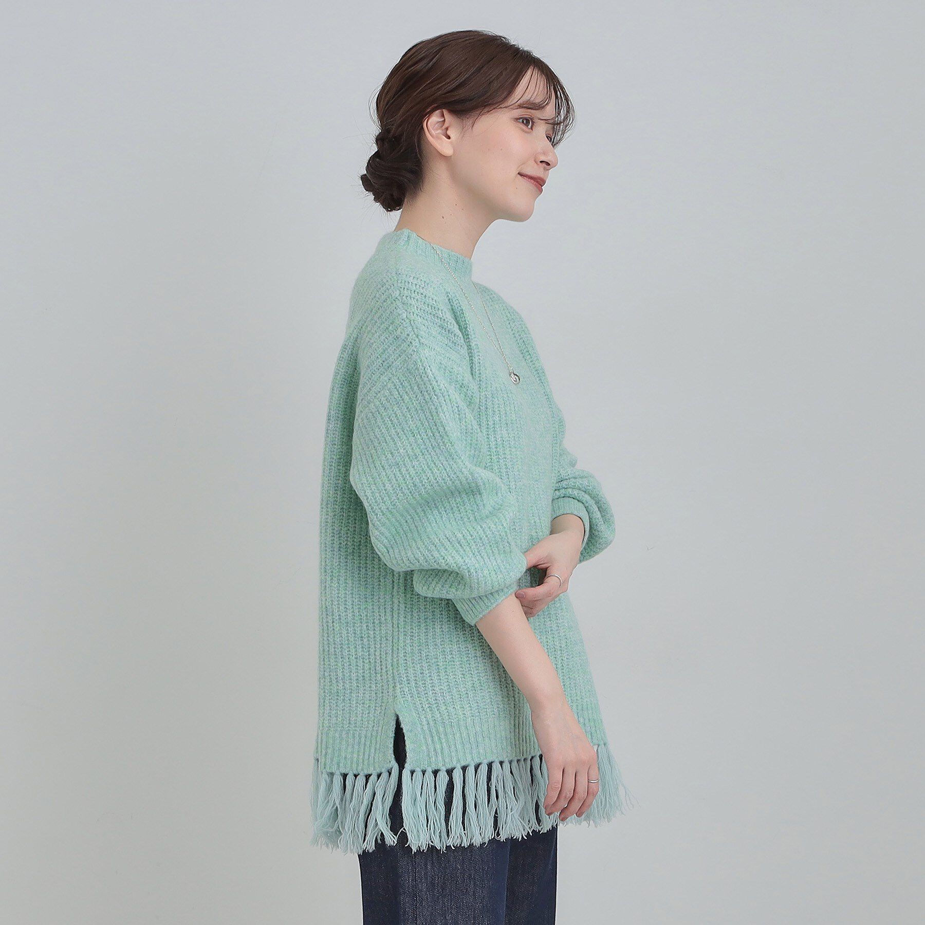 SHOO･LA･RUE「裾フリンジで1枚でサマ見えニット」|ニット・セーター|